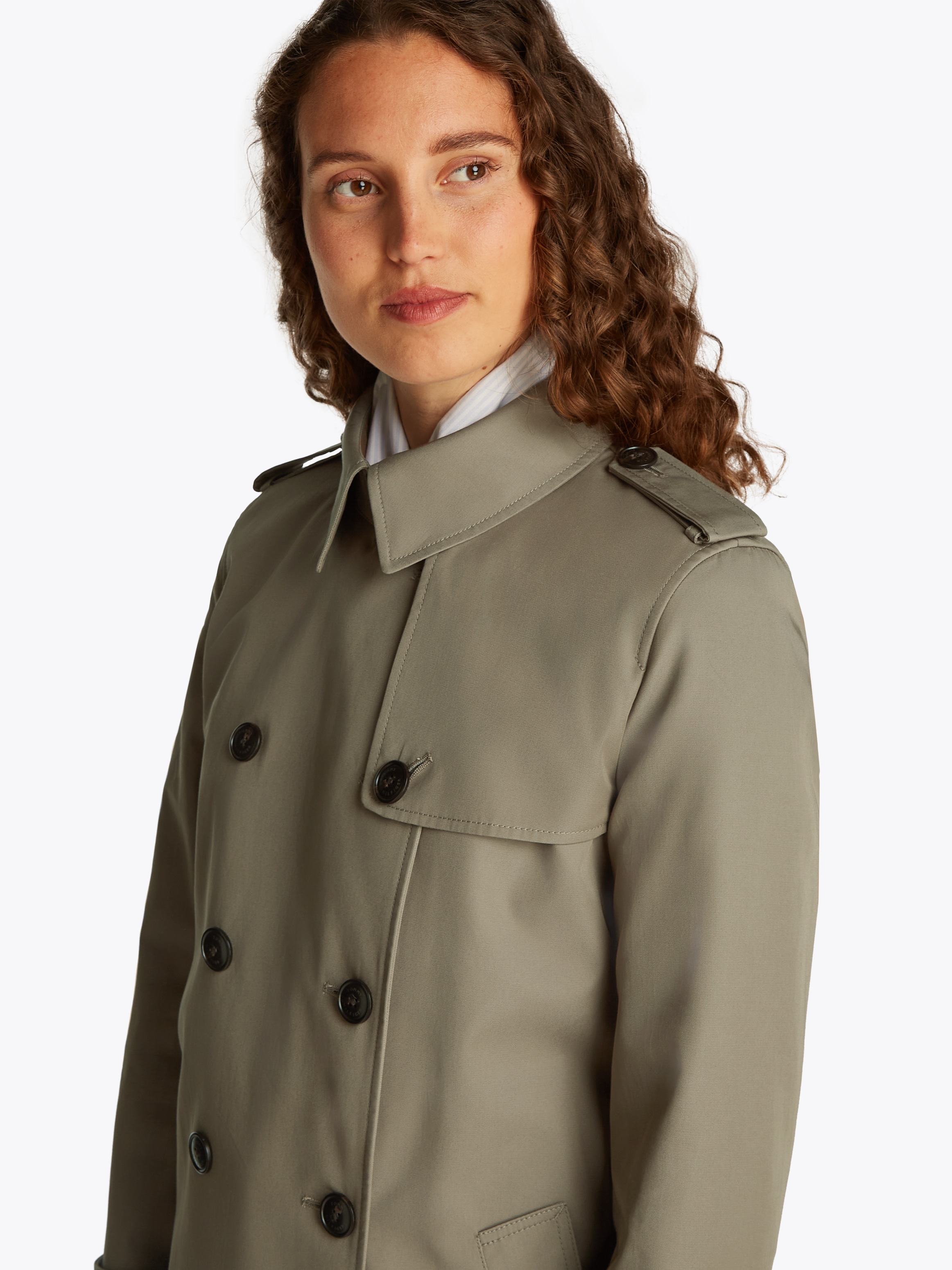 Tommy Hilfiger Trenchcoat »COTTON DB SLIM FIT TRENCH«, mit den typischen Trenchdetails