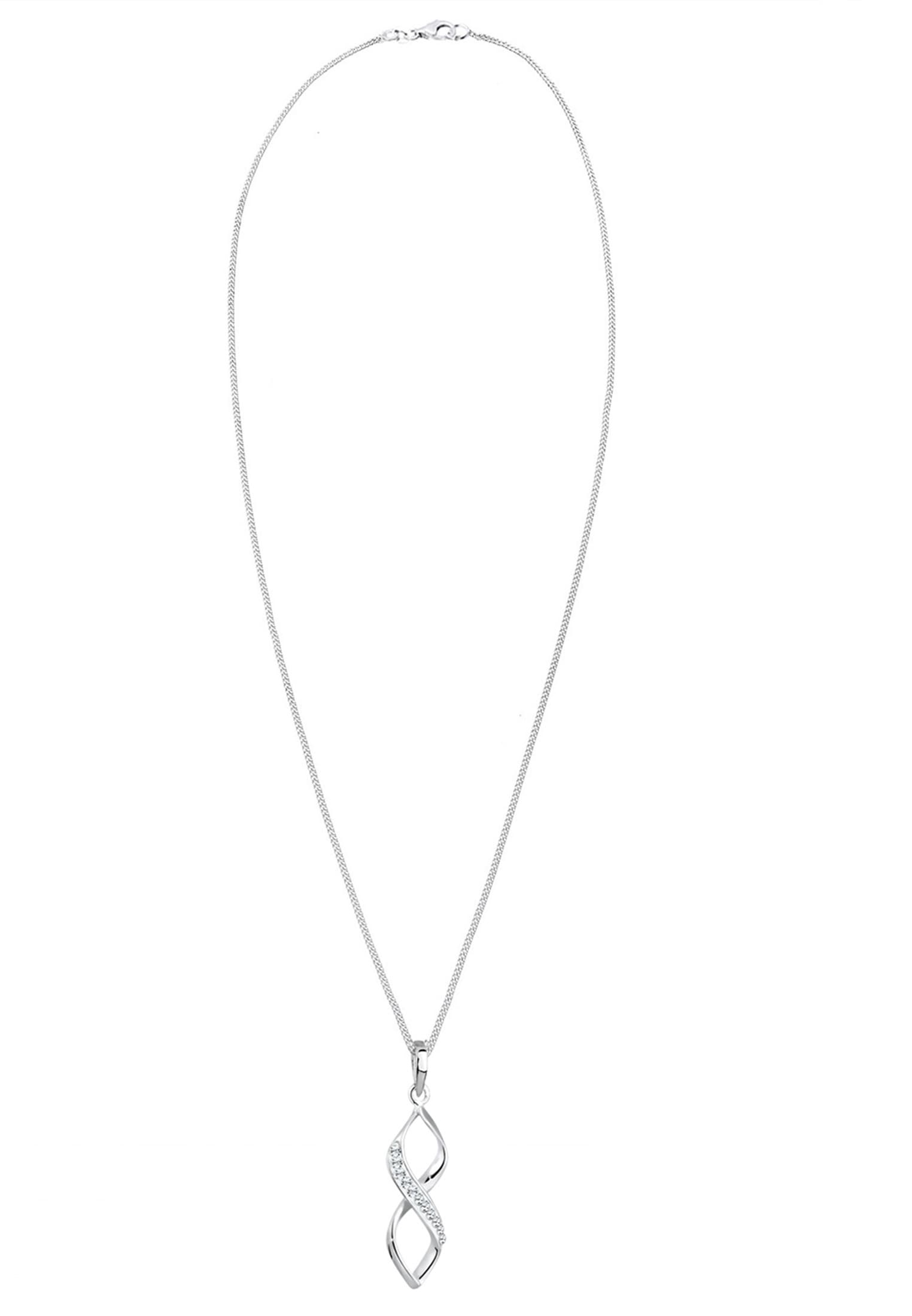 Elli Silberkette »Halskette Infinity Kristalle Weiß 925 Sterling Silber«