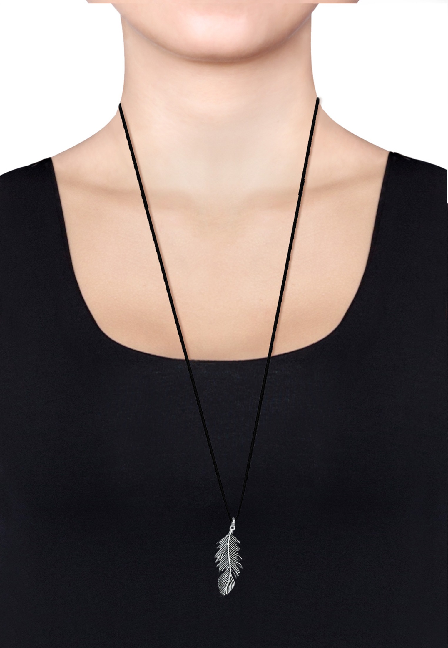 Elli Lange Kette »Halskette Feder Boho Hippie Festival 925 Silber«