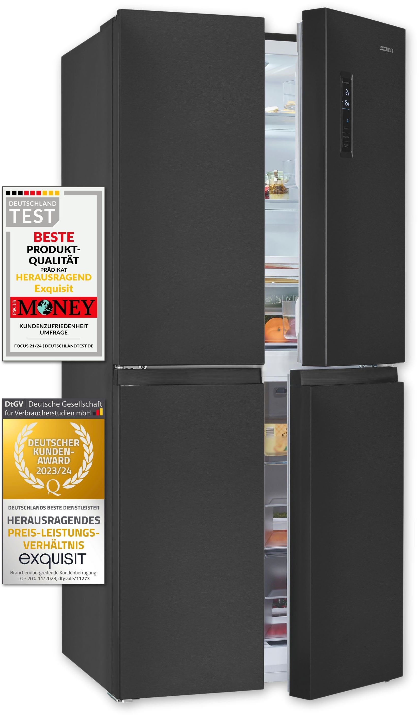 exquisit Multi Door »MD425-150-040C inoxlook-az« 180 cm hoch 79 cm breit