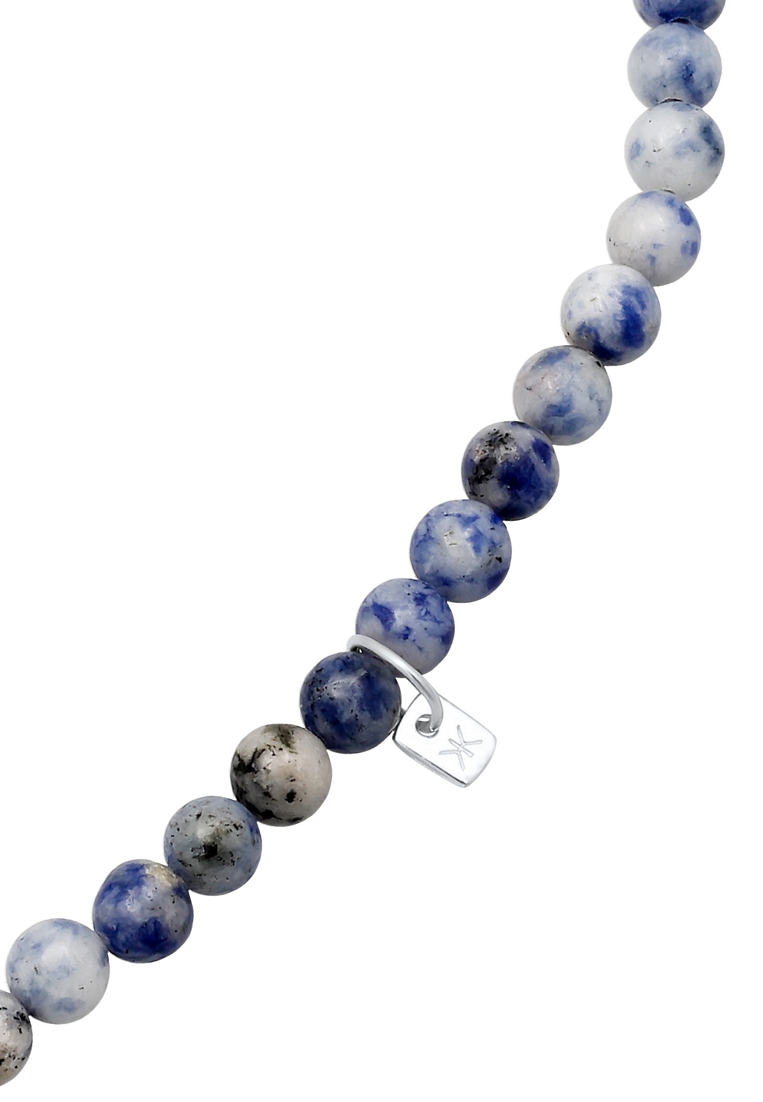 Kuzzoi Silberkette »Schmuckzubehör Achat Edelstein Perlen Blau Charm Carrier 925 Sterling Silber«