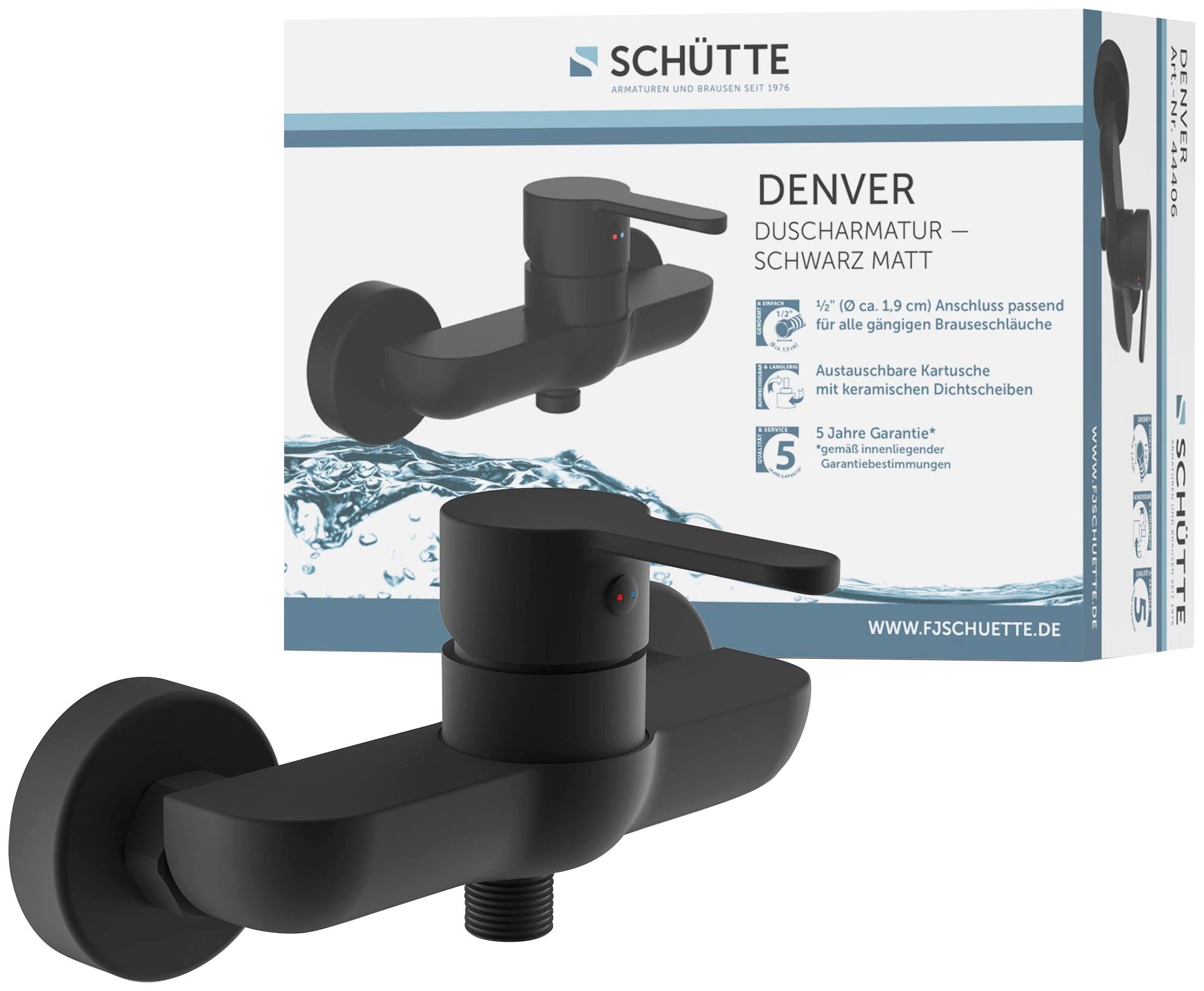 Schütte Badarmatur »2-teilige Serie DENVER« Set,  geräuscharm, Marken-Mischdüse