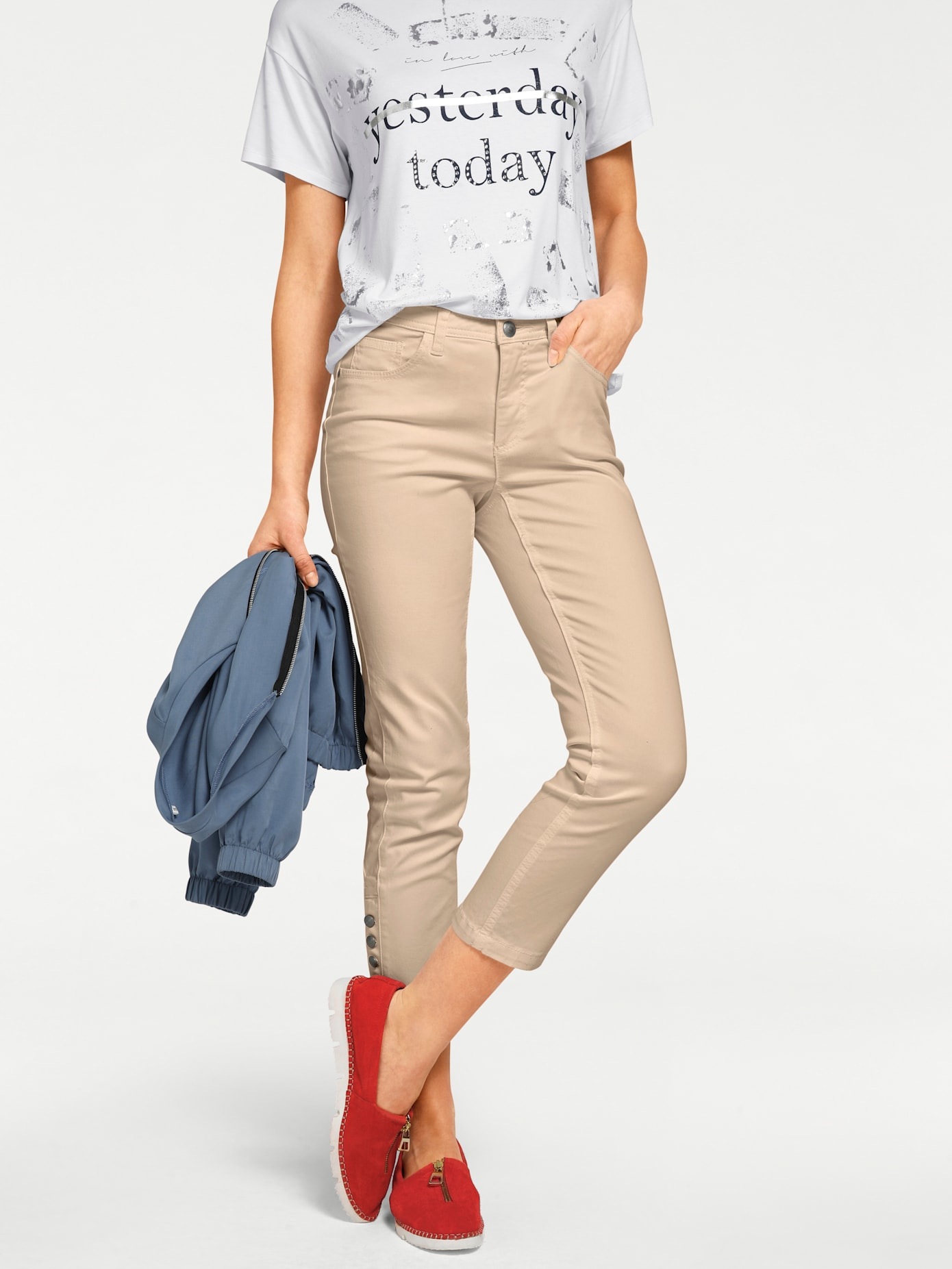 Linea Tesini By Heine Damen 7/8-Hose in beige, Größe 44