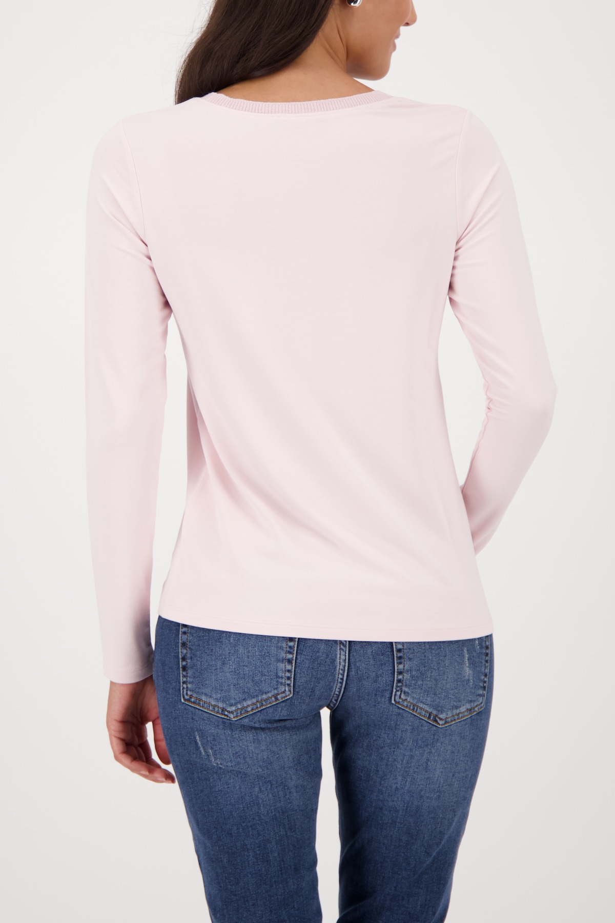 Monari Langarmshirt »Shirt Basic Schmuck Kette« Regular fit mit Rundhalsausschnitt