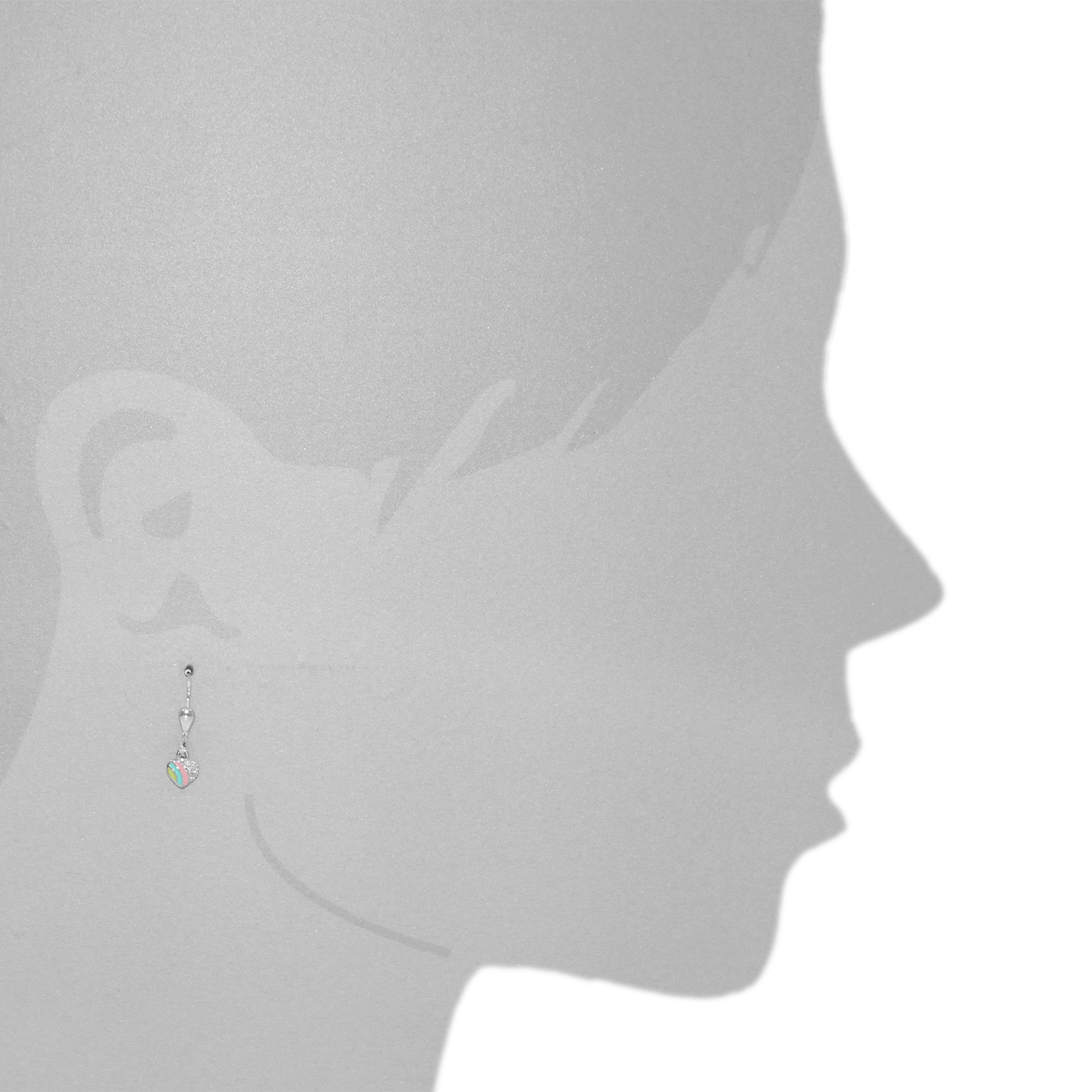 OSTSEE-SCHMUCK Paar Ohrhänger »- buntes Herz 6 mm - Silber 925/000 - Zirkonia«