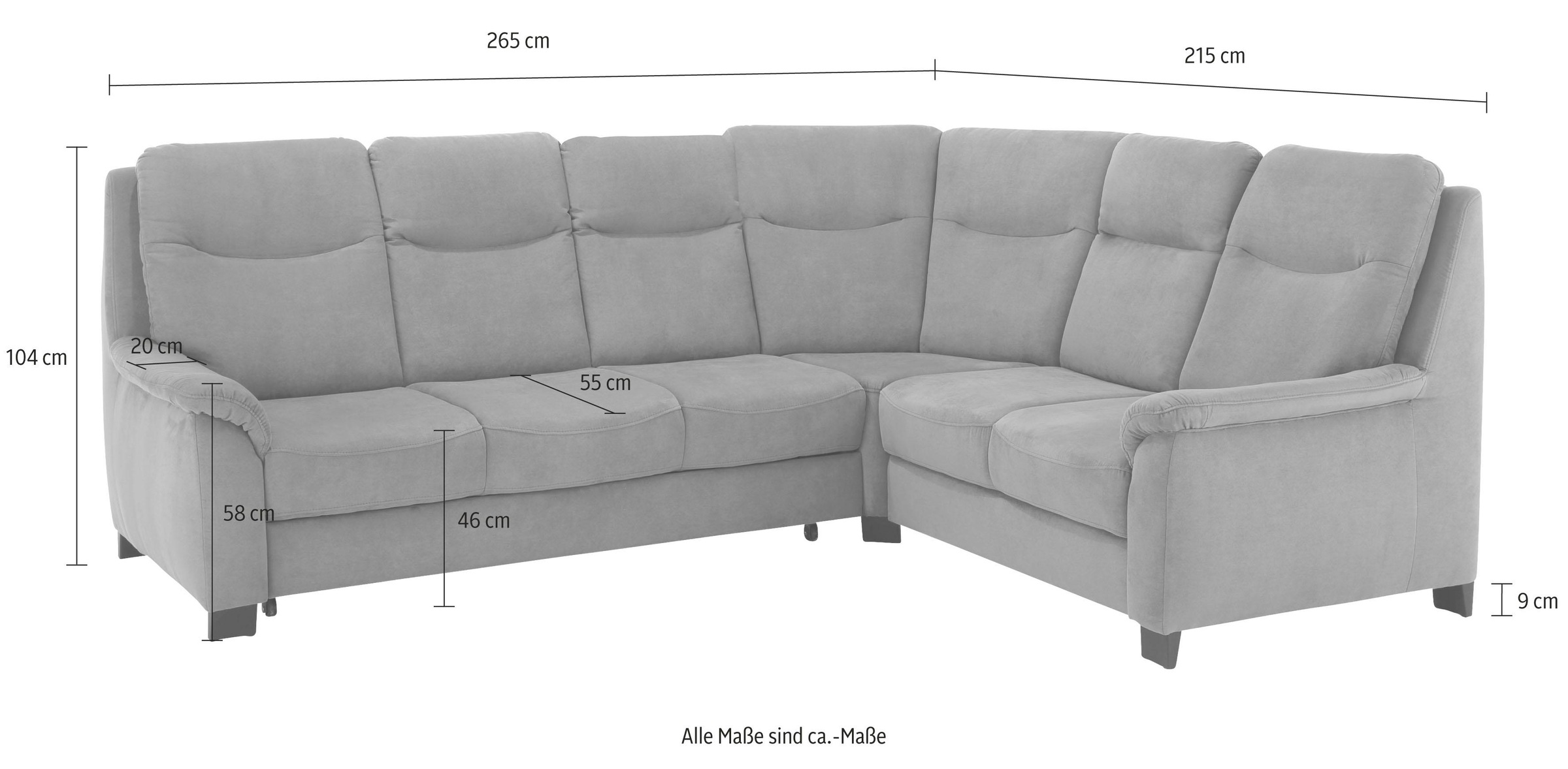 Home affaire Ecksofa »Boccaccio L-Form«, mit Federkern, incl. Kopfteilverstellung, wahlweise Bettfunktion
