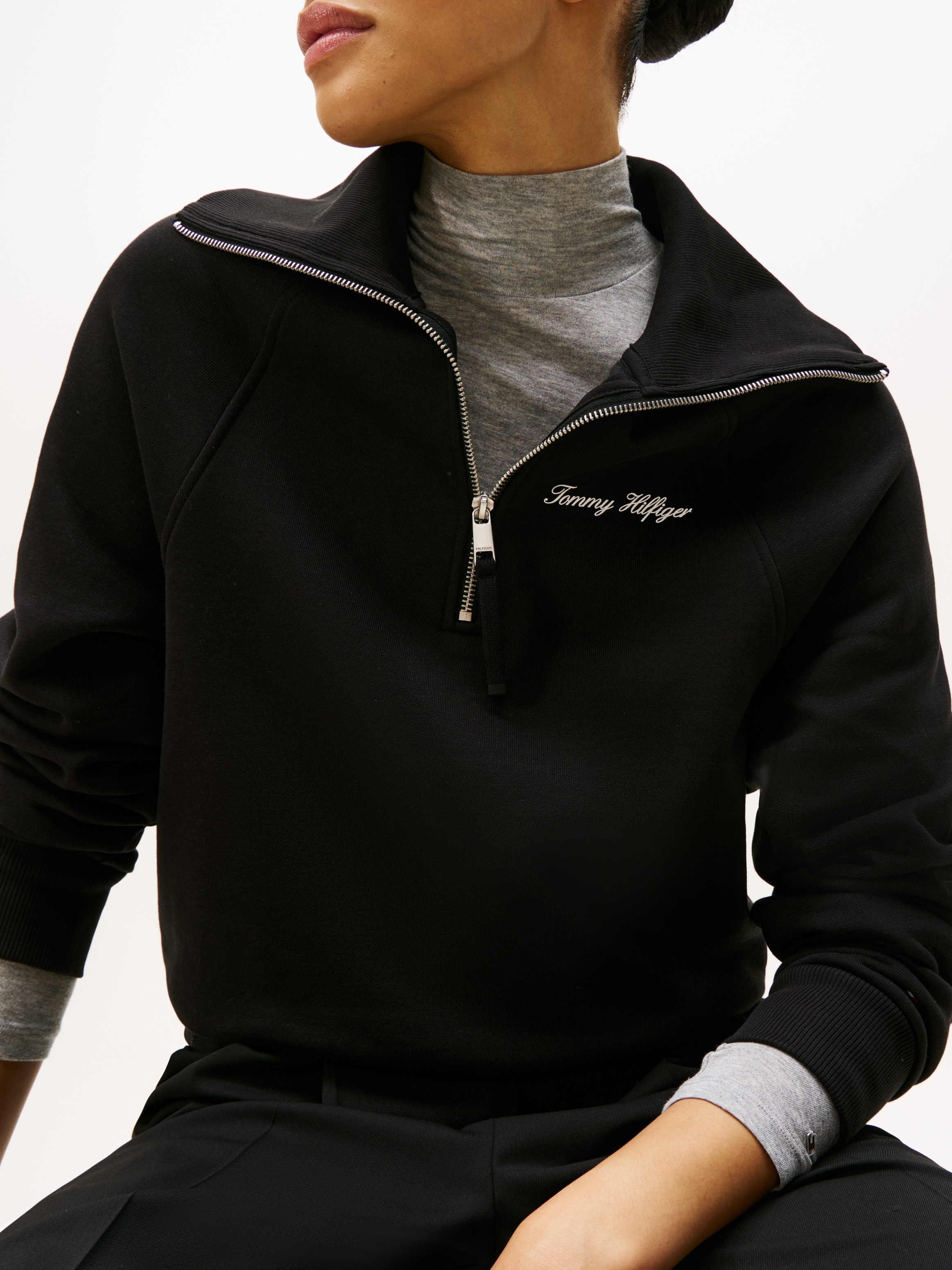Tommy Hilfiger Sweatshirt »CLASSIC SCRIPT FLEECE HALF-ZIP«
