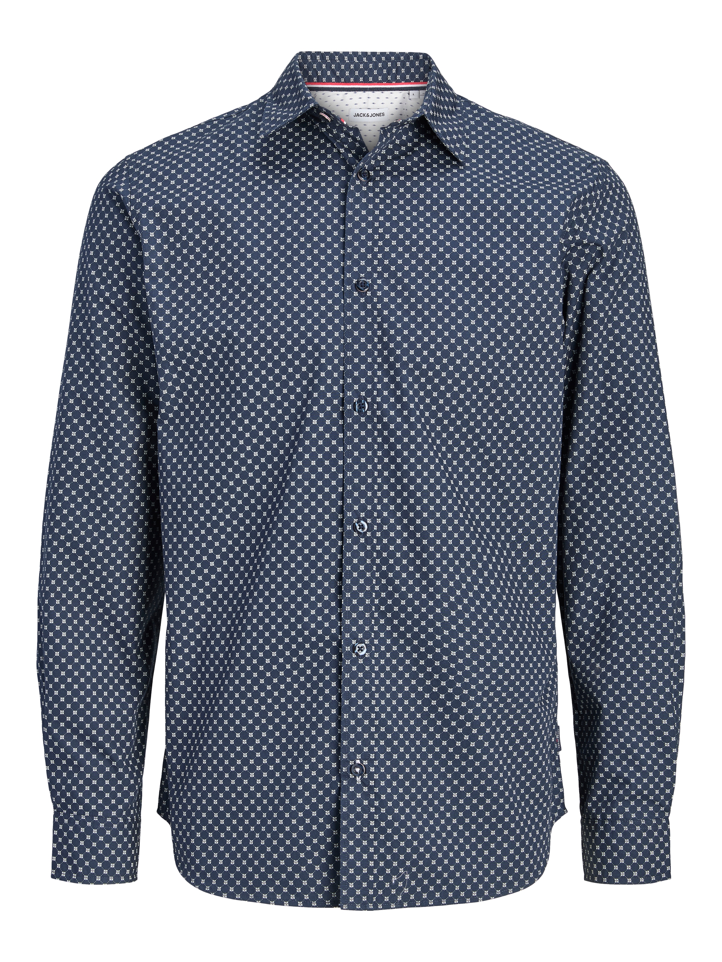 Jack & Jones Langarmhemd »JJMATHEO DETAIL PRINT SHIRT L/S« Baumwollmischung, slim fit