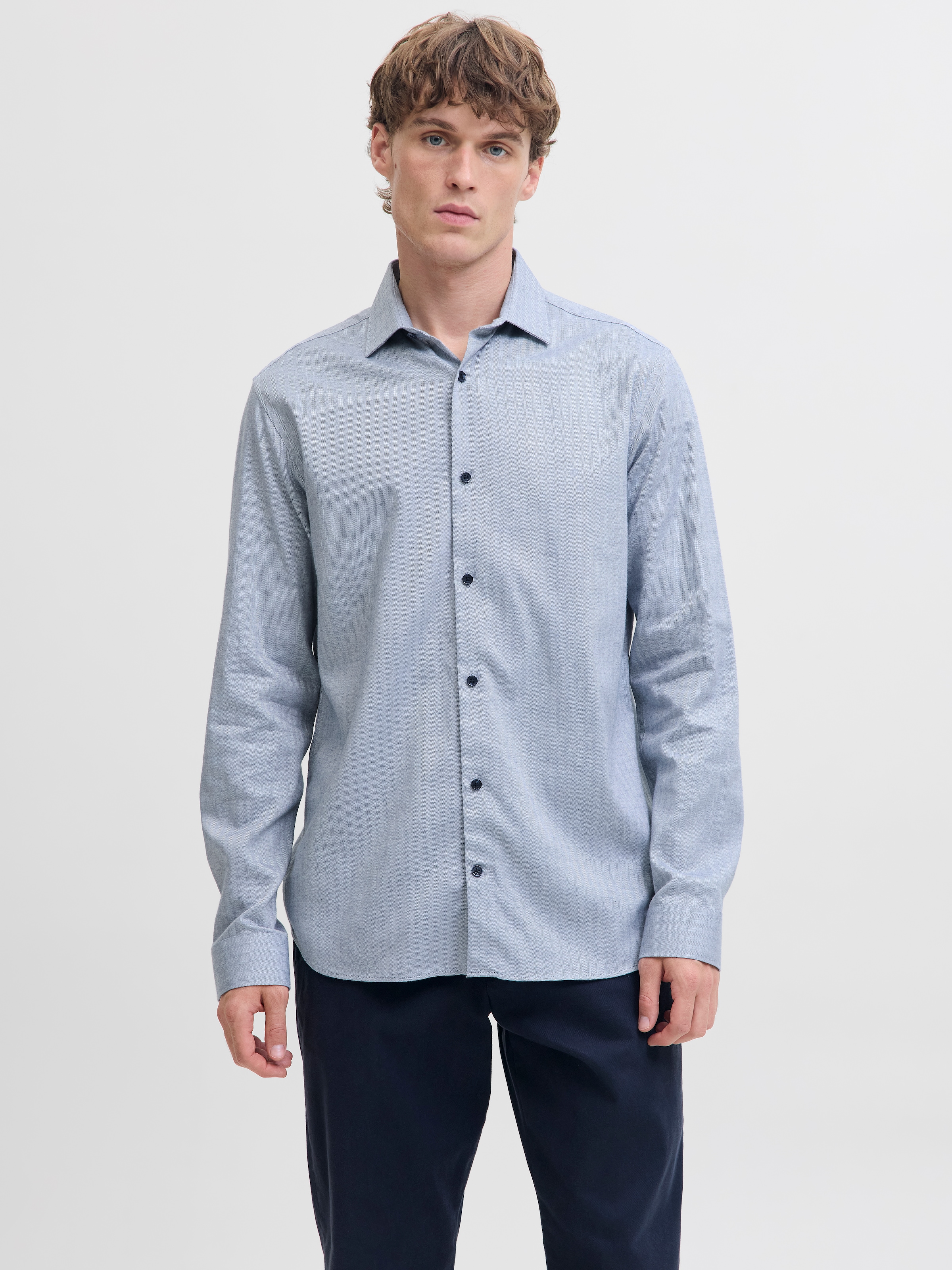Jack & Jones Langarmhemd »JPRBLAPARKER MELANGE L/S SHIRT BF«