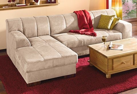 Home affaire Ecksofa »Falk L-Form«, mit Federkern und wahlweise mit Bettfunktion