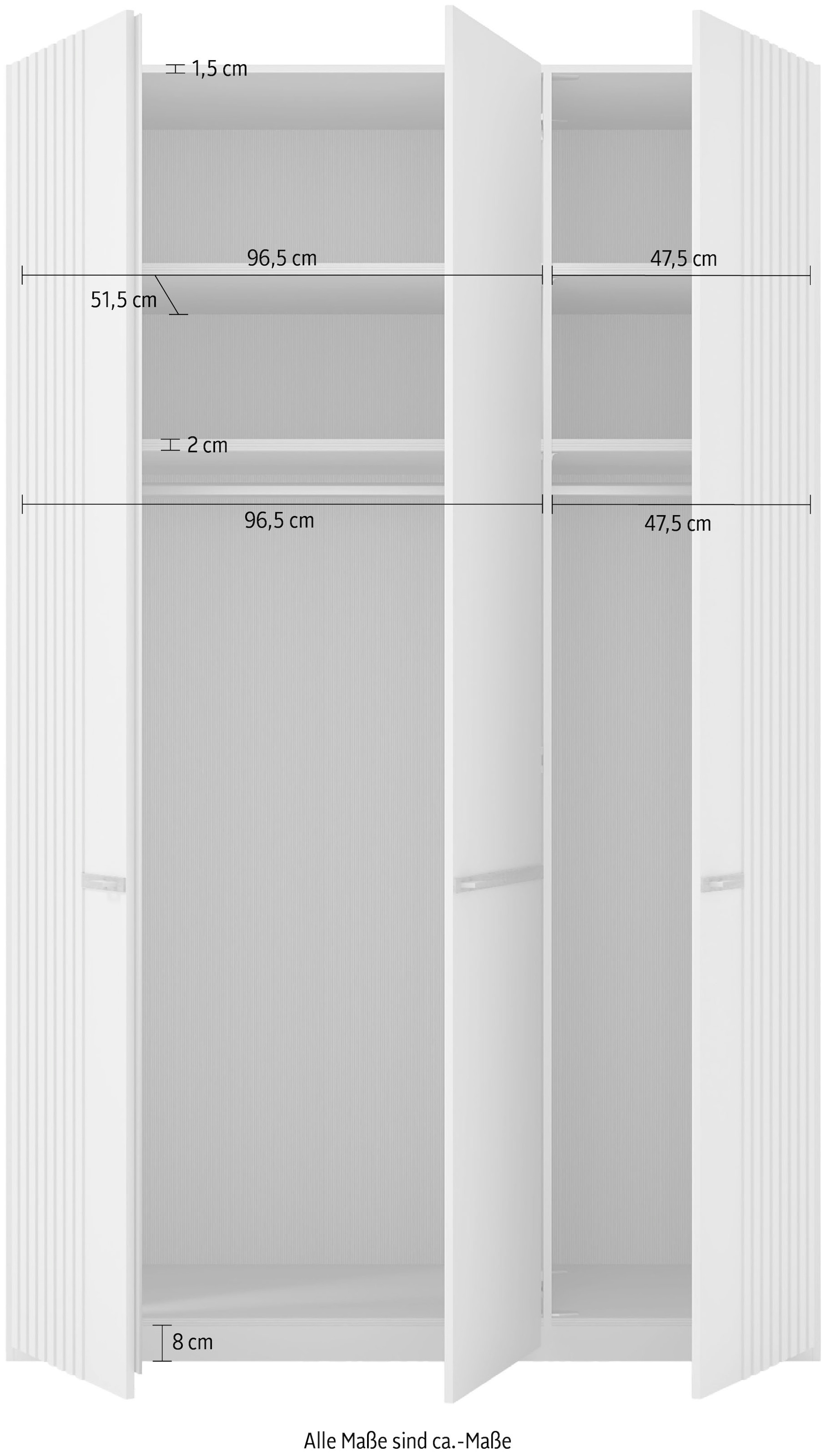 Musterring Kleiderschrank »Isabelle« Lamellen in Eiche, Griffe in silber, verschiedene Größen und Farben