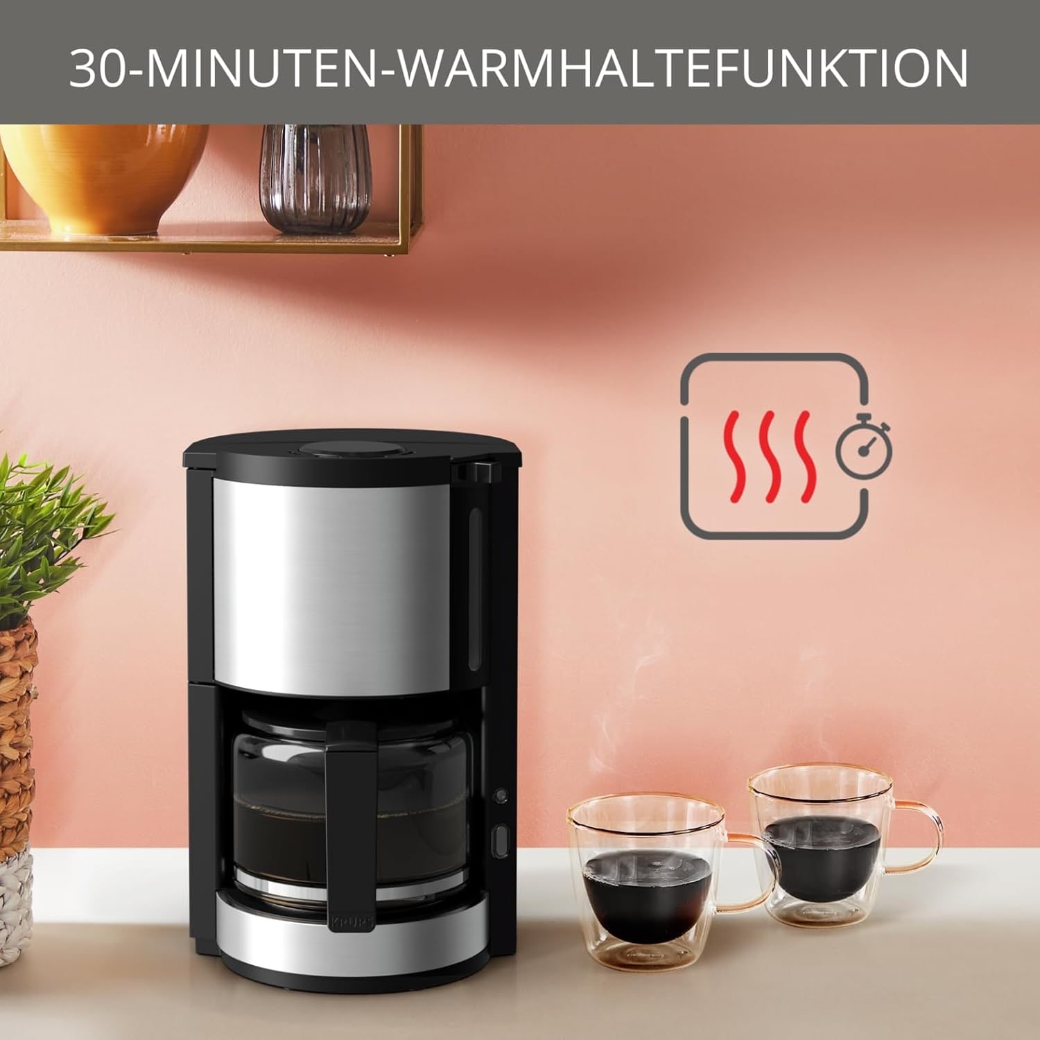 Krups Filterkaffeemaschine »ProAroma Plus KM321« 1,25 l Kaffeekanne Papierfilter 1x4 1,25l Kaffeekanne, Papierfilter 1x4, mit Aromaschalter, 1100 Watt