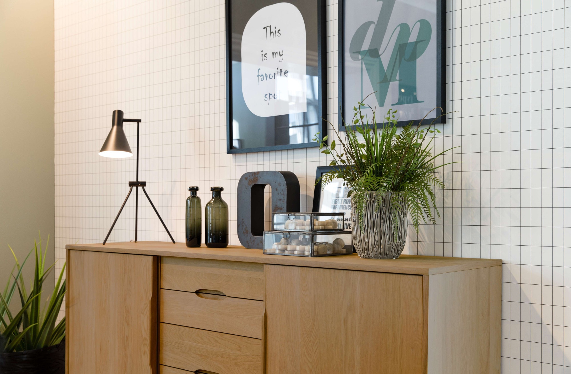 ACTONA GROUP Sideboard »Marte«, Anrichte, Eiche/Furnier, 2 Schiebetüren, 4 Schubladen, Breite 180 cm