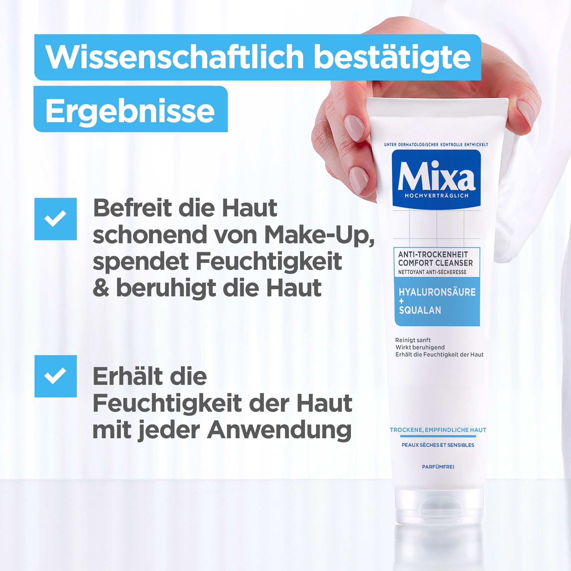 Mixa Gesichts-Reinigungsfluid »Mixa Anti-Trockenheit Comfort Cleanser«, mit hoher Wirkungskraft
