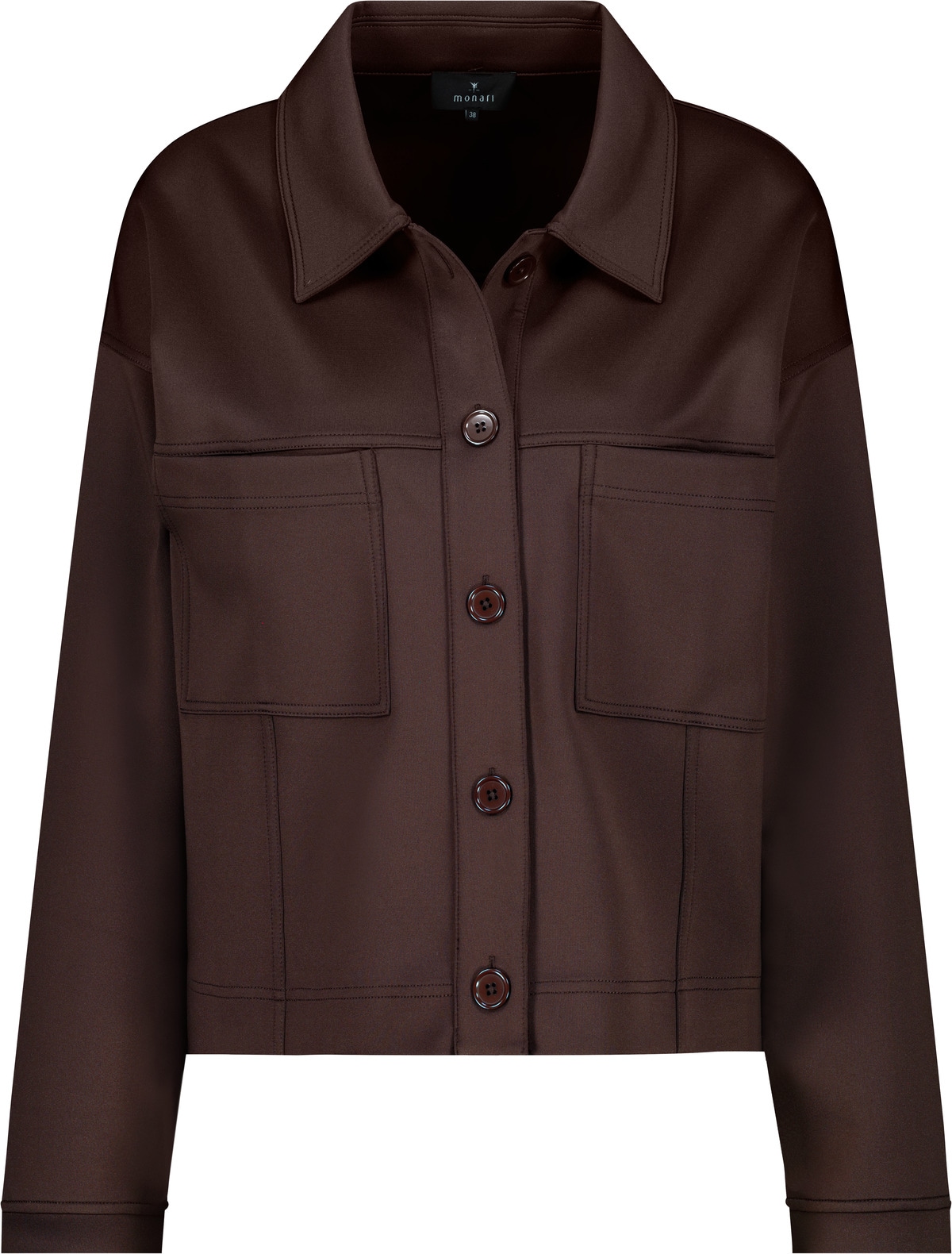 Monari Sweatjacke Hemdkragen, große Brusttaschen, elastische Qualität