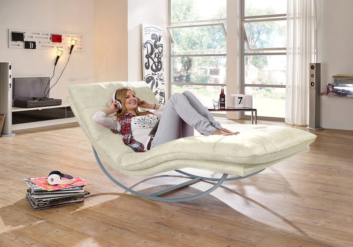 W.SCHILLIG Relaxliege »daily dreams«, in Waffelkissen-Optik, Schaukelgestell silber matt, in 2 Breiten