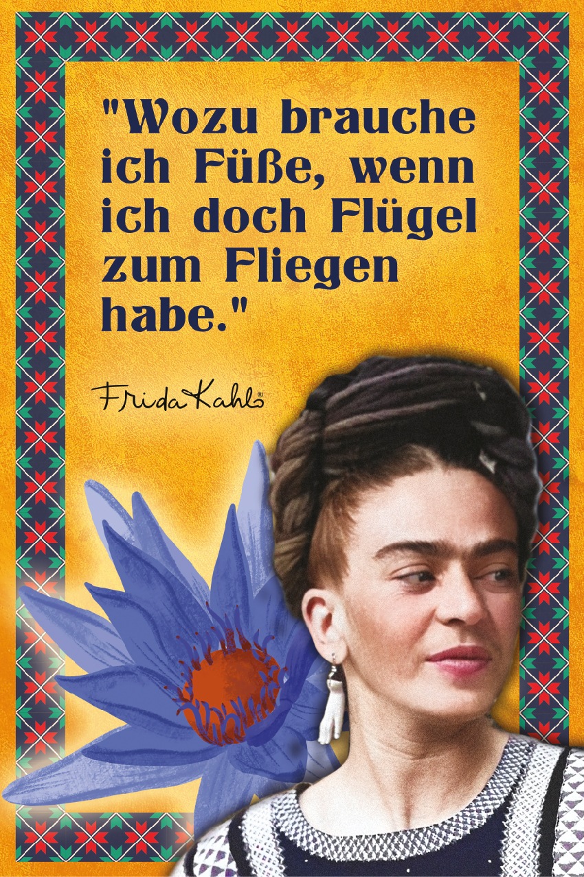 LuckyLinde Wanddekoobjekt »Frida Kahlo - Flügel«, (1 St.), Exklusive JANOSCH Kindermotive, Stahlschild
