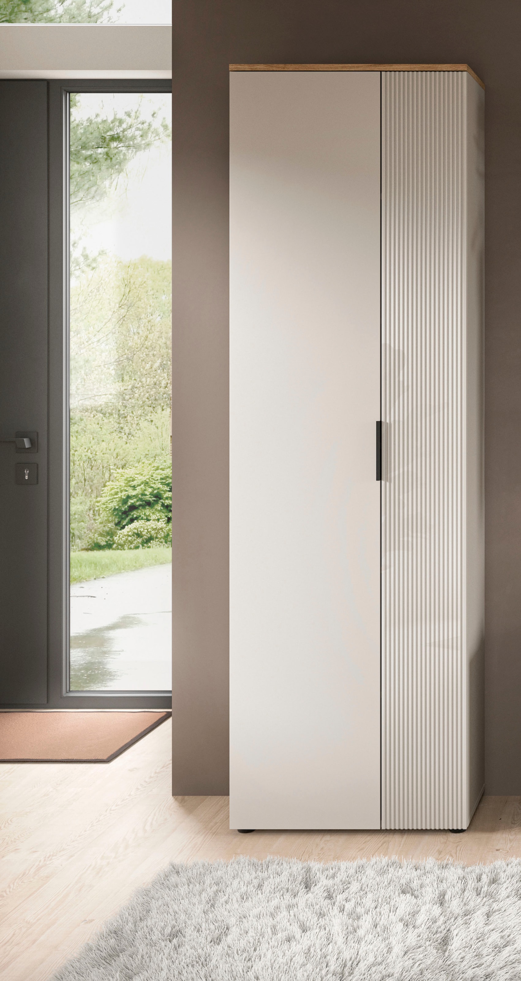 INOSIGN Garderobenschrank »EDIL, Höhe 190cm, 2 Türen, 5 Böden, 6 Fächer« moderne Farbkombination, Platz für ca. 18 Paar Schuhe,  Kleiderschrank, Flurschrank, Hochschrank, Stauraumschrank