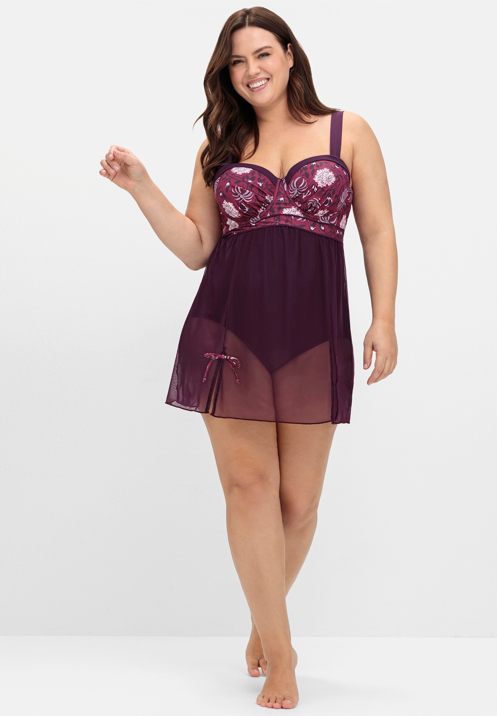 sheego by Joe Browns Tankini »Badekleid Badekleid mit Mesh-Rock«