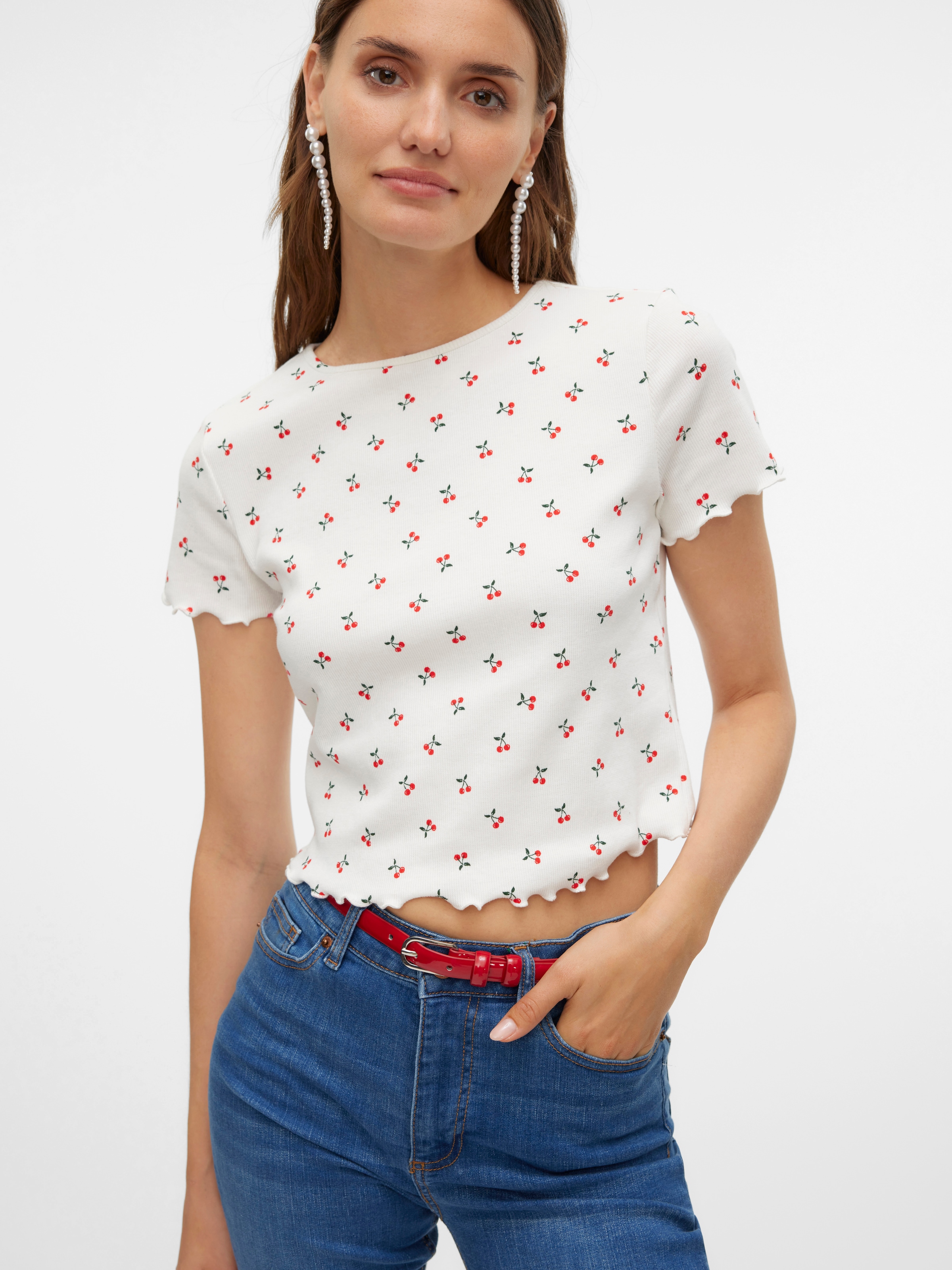 Vero Moda Kurzarmshirt »VMHARRY SS O-NECK TOP JRS NOOS«