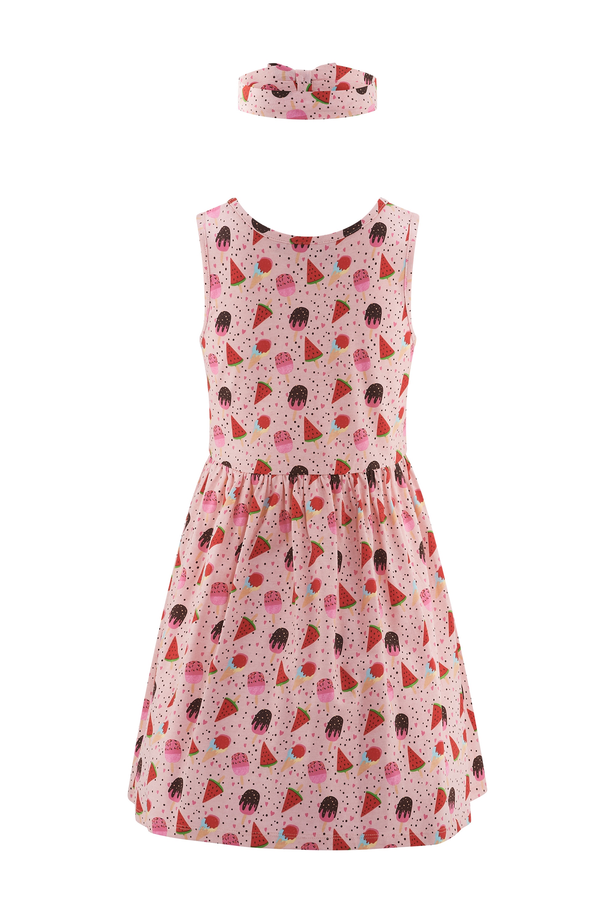 happy girls Jerseykleid Set, 2 tlg. tlg. mit süßem Haarband mit Schleifendetail