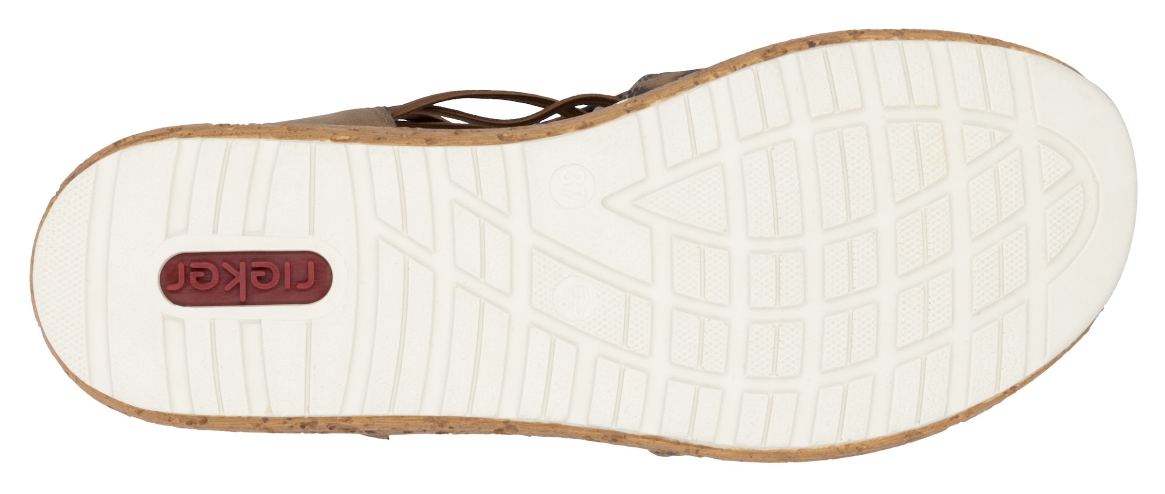 Rieker Keilsandalette, Sommerschuh, Sandale, Urlaubschuh mit seitlichen Gummizügen