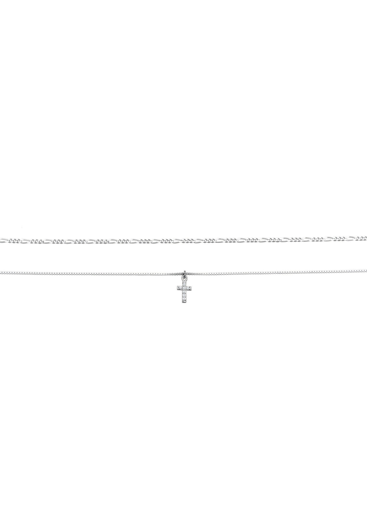 Elli Silberkette »Halskette Layer Choker Kreuz Filigran 925er Silber«