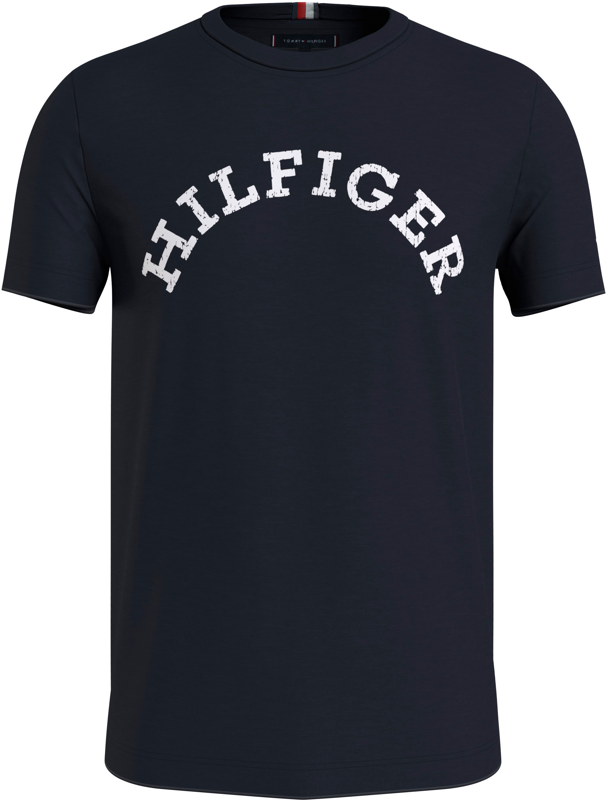 T-Shirt »HILFIGER ARCHED TEE«, mit gebrochenem Markenprint