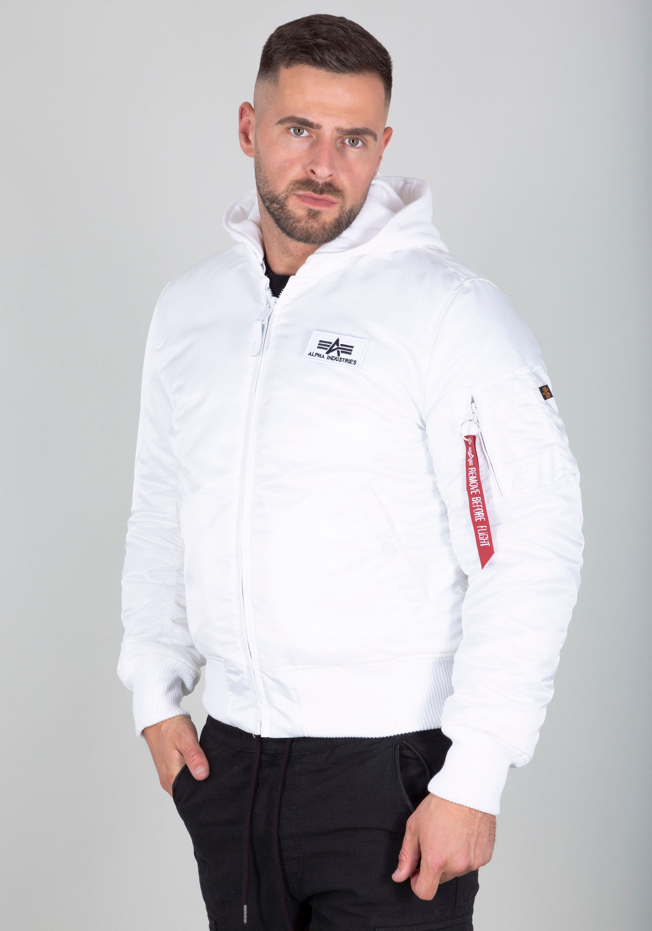 Alpha Industries Bomberjacke »MA-1 ZH Back Print«, mit Kapuze