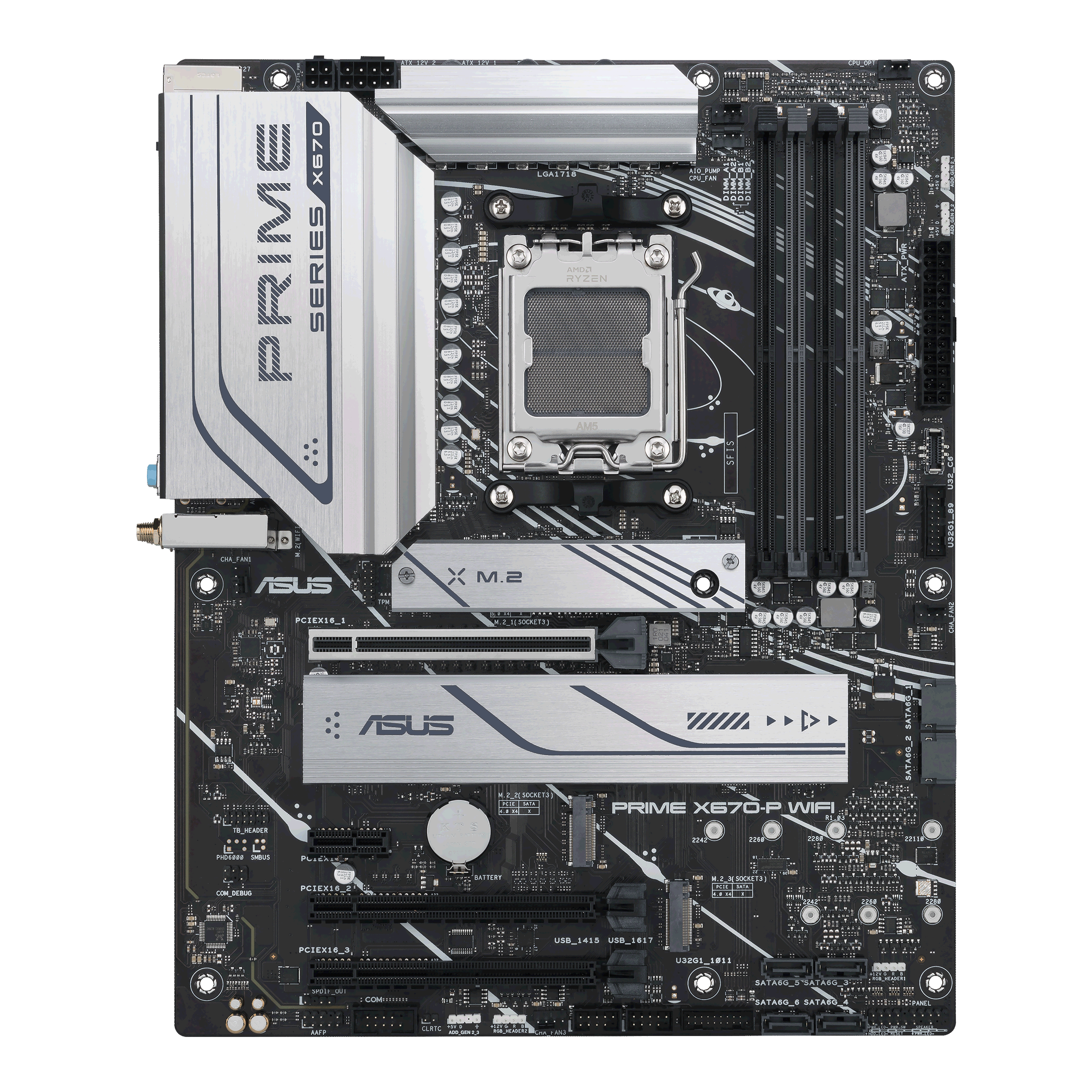 Asus Mainboard »PRIME X670-P WIFI«, Ryzen 7000, ATX, PCIe 5.0, 3x M.2, DDR5-Speicher, WiFi6