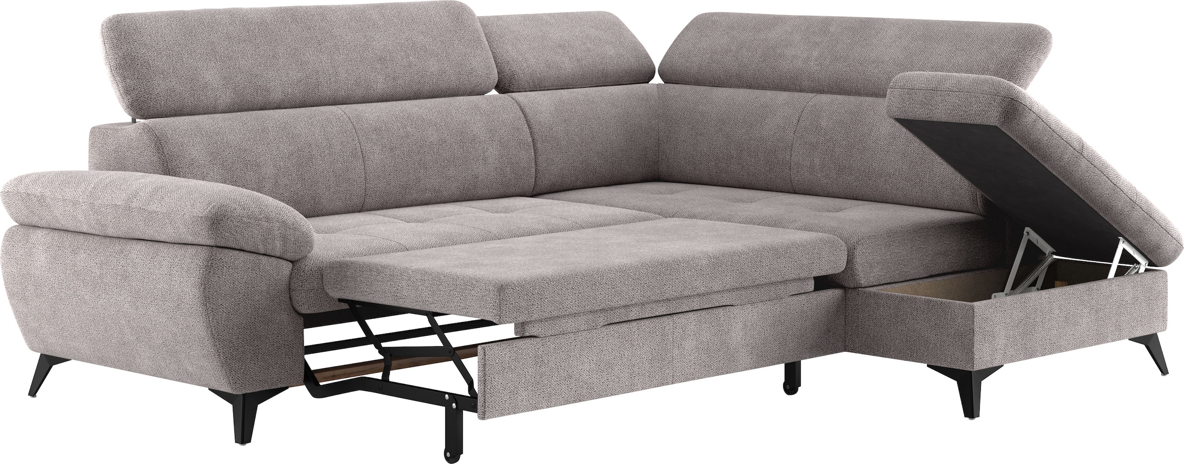 COTTA Ecksofa »Hudson L-Form«, mit Kopfteilverstellung, wahlweise mit Bettfunktion & Bettkasten