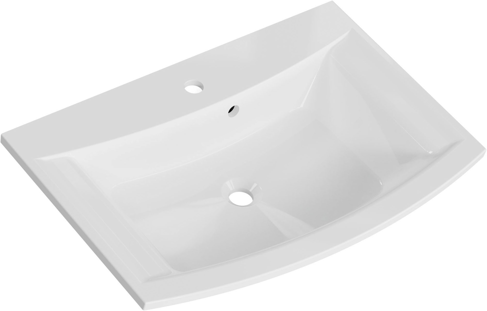 Saphir Waschtisch »Serie 7045 Mineralmarmor-Waschtisch und Unterschrank, 71,5 cm breit« Waschplatz mit 2 Schubladen, Badmöbel Set mit Waschtisch