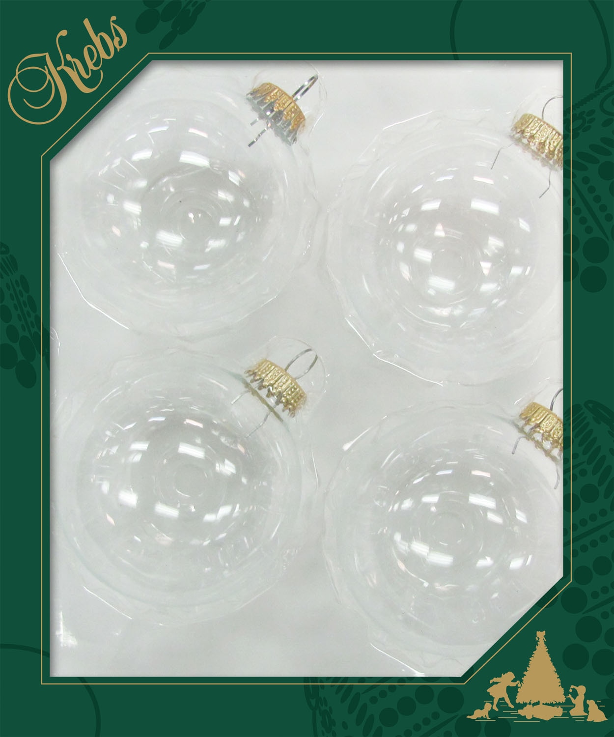 Krebs Glas Lauscha Weihnachtsbaumkugel »CBK78001, Weihnachtsdeko, Christbaumschmuck, Christbaumkugeln Glas«, (Set, 4 St.)