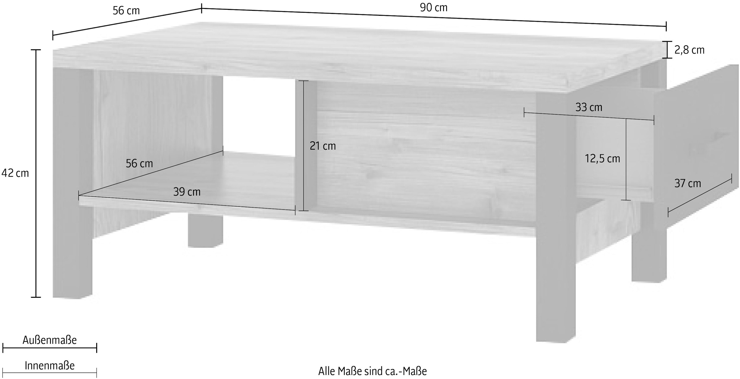 Home affaire Couchtisch »Olin«, Breite 90 cm
