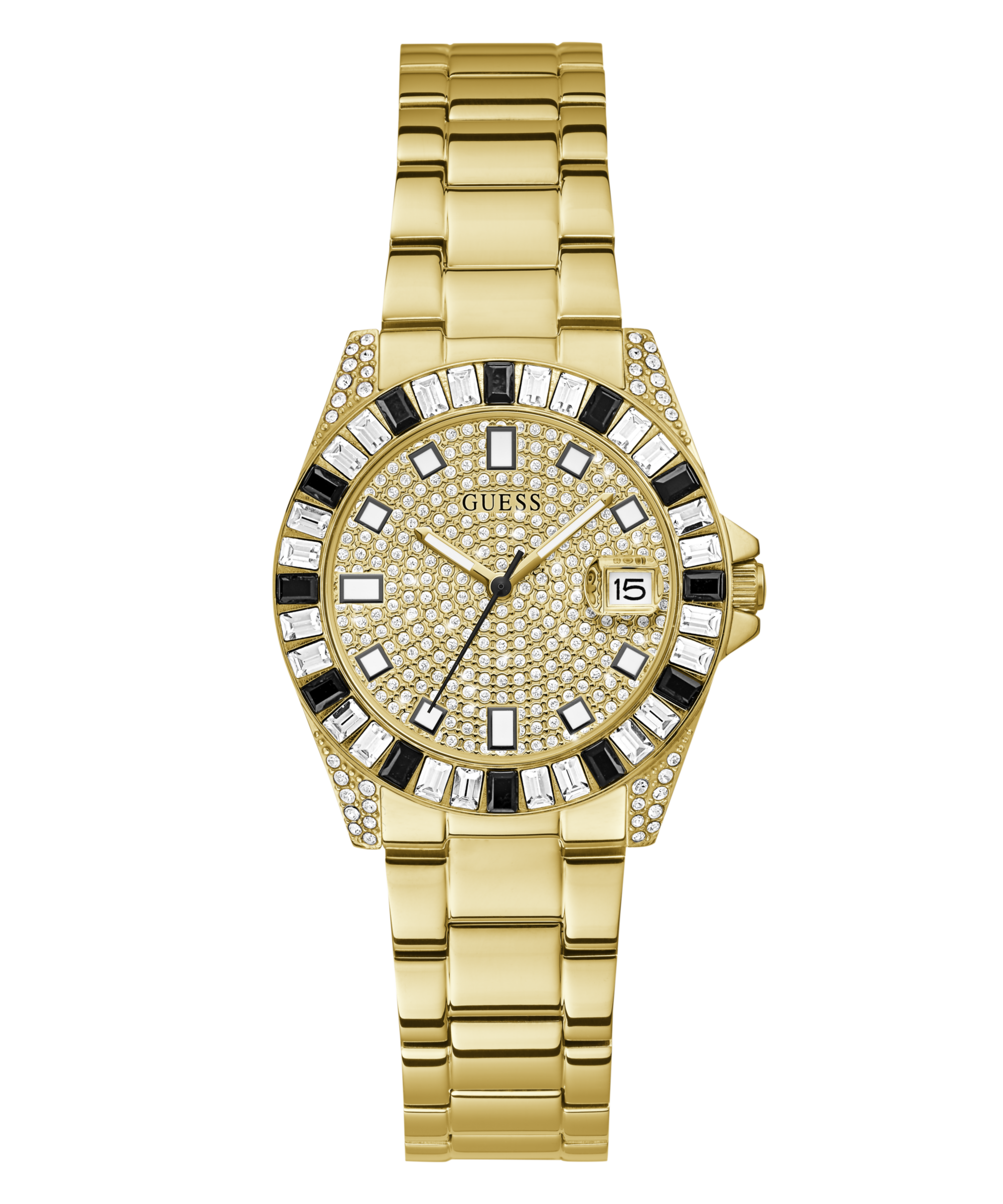 Guess Quarzuhr »OPALINE« Armbanduhr, Damenuhr, Edelstahlarmband, analog, Tag