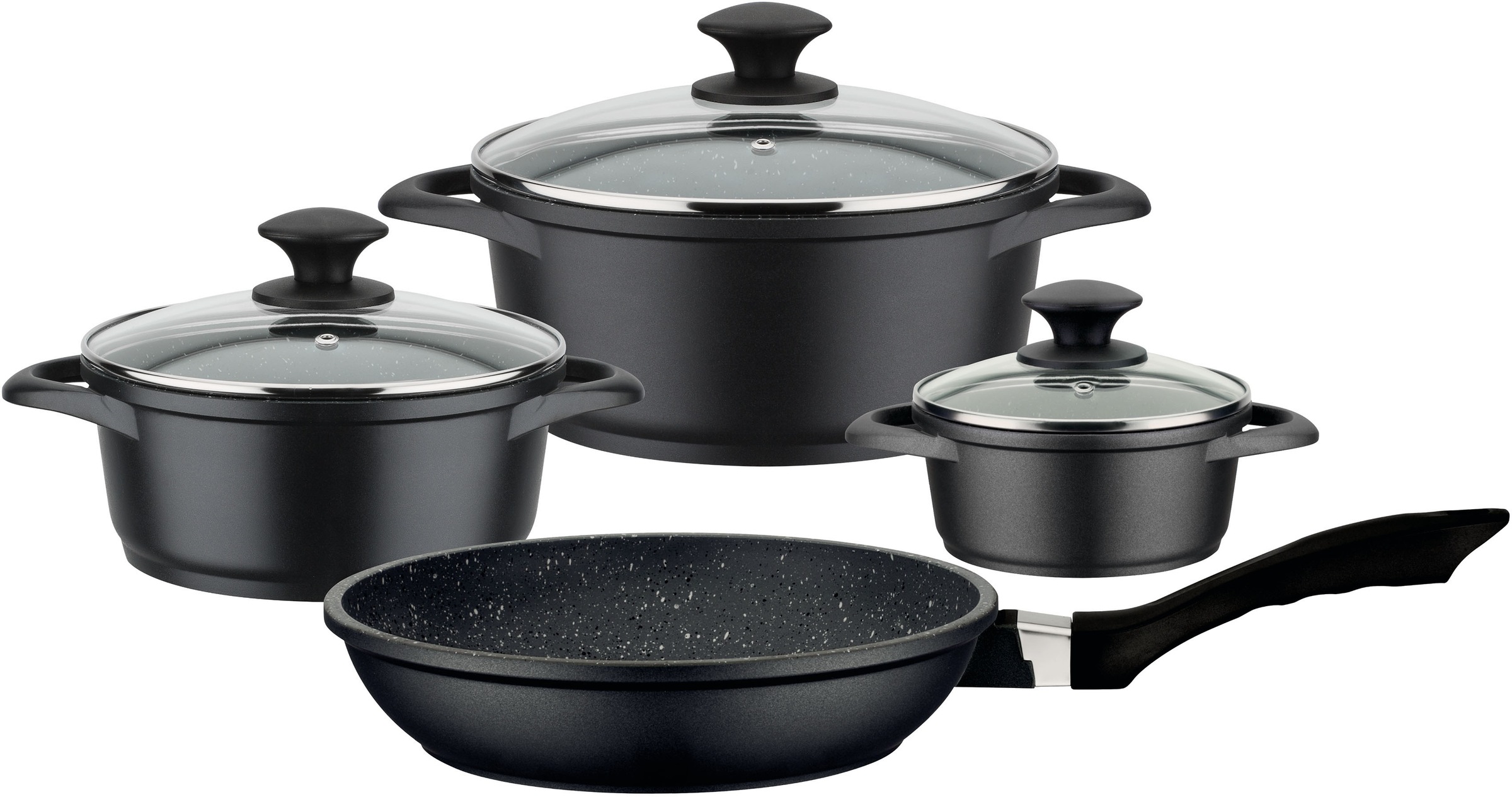 GSW Topf-Set »Gourmet Granit«, Aluminiumguss, (Set, 7 tlg.), Induktion