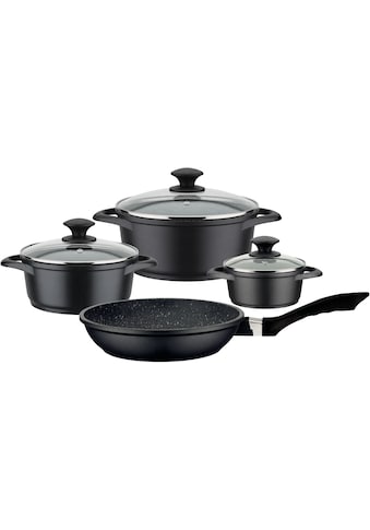 Topf-Set »Gourmet Granit«, Aluminiumguss, (Set, 7 tlg., je 1 Kochtopf Ø 16/20/24 cm,...