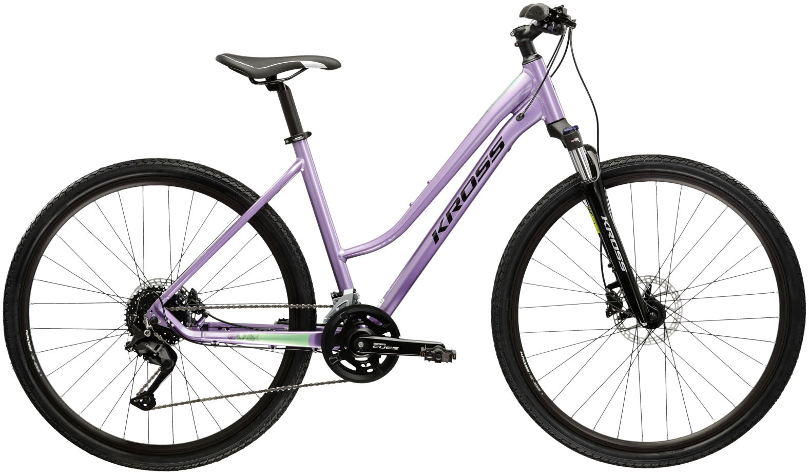 Kross Crossrad »Crossrad Evado 5.0 lila 18 Gänge« 18 Gang Shimano CUES U3020 Schaltwerk Kettenschaltung in lila, Größe 28 Zoll (71,12 cm) hinten:...