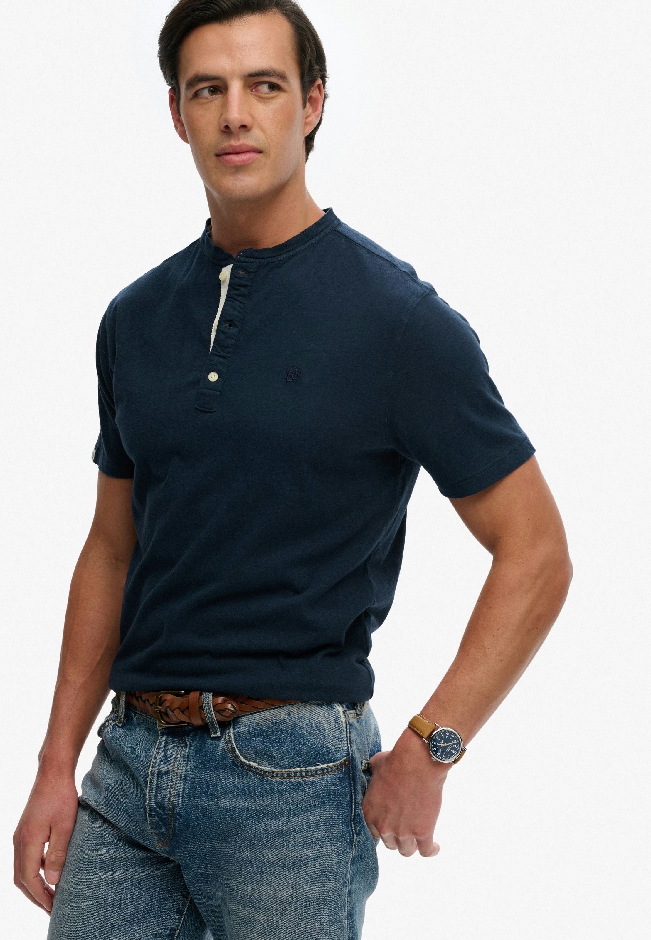 Superdry T-Shirt »CLASSIC COTTON LIN SS GRANDAD«