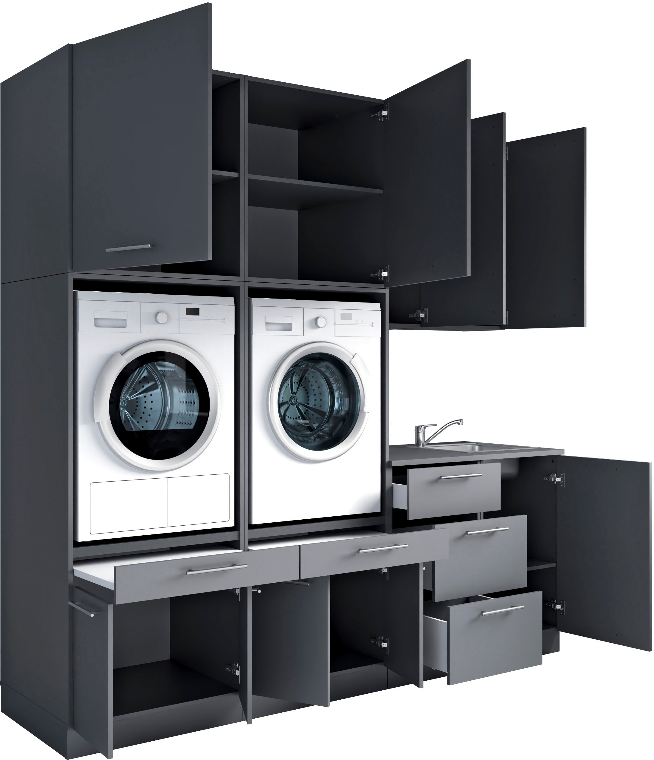 Laundreezy Mehrzweckschrank-Set »Laundreezy, 8-tlg. Mehrzweckschrank-Set B/H/T 238/238/68 cm« 8 Stk. tlg.