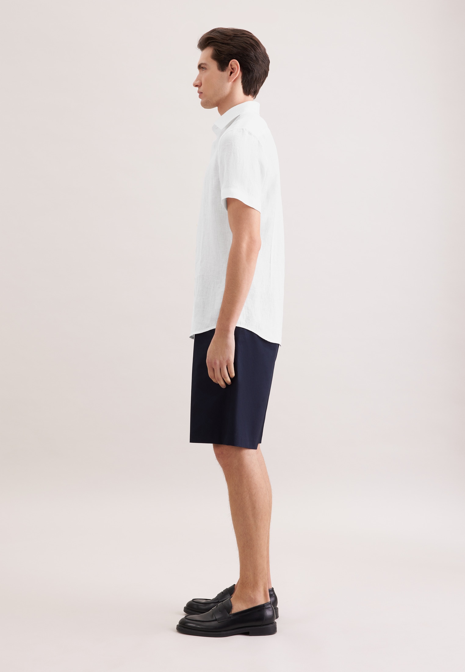 seidensticker Leinenhemd »Schwarze Rose« Shaped 1/2 Kentkragen Uni