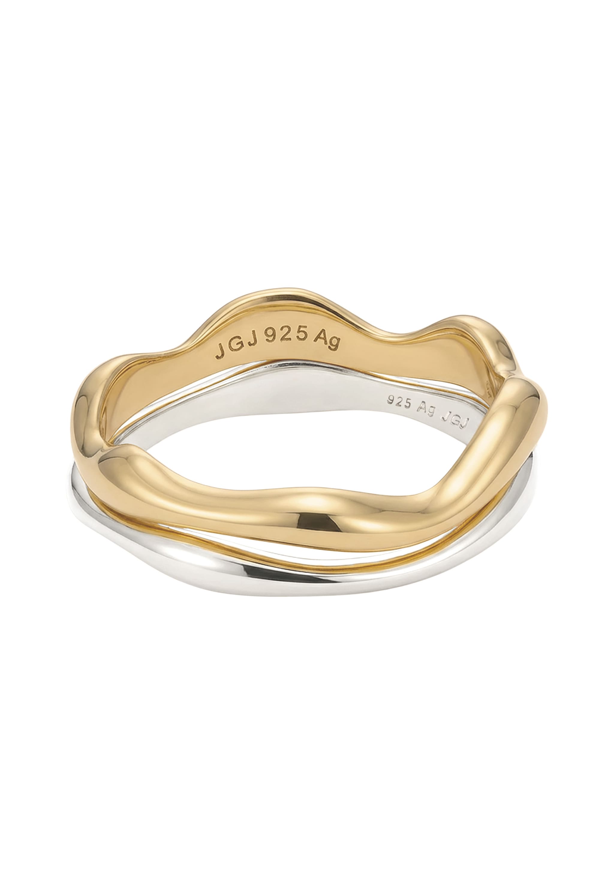 Elli Ring-Set »Ring Set Bicolor 925 Sterling Silber vergoldet«