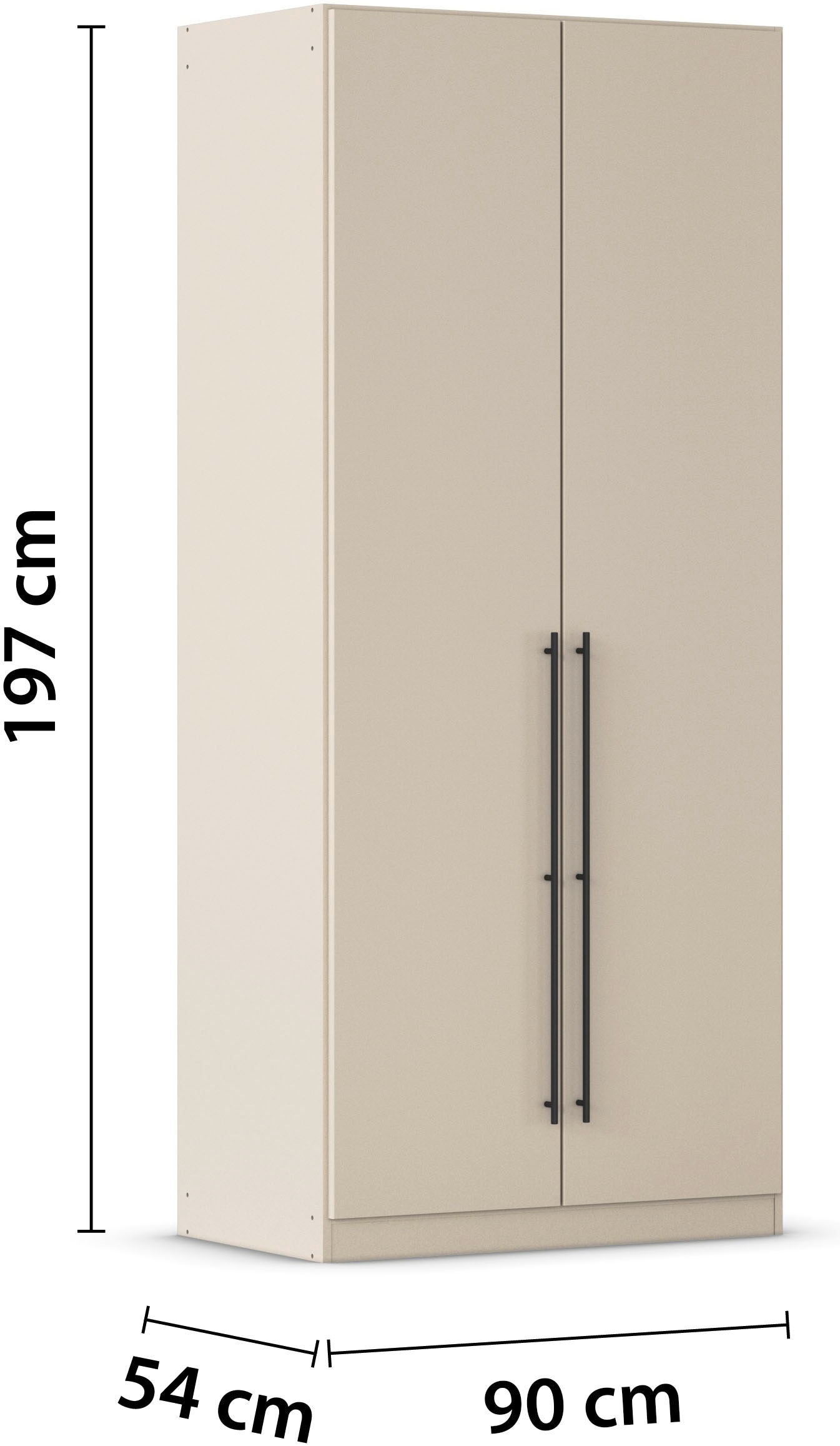 rauch Kleiderschrank »Drehtürenschrank Schrank Garderobe Wäscheschrank Schlafzimmer AVOLA« in 3 verschiedenen Ausstattungen BASIC/CLASSIC/PREMIUM,  mit hochwertigen Stangengriffen in Schwarz aus Metall MADE IN GERMANY