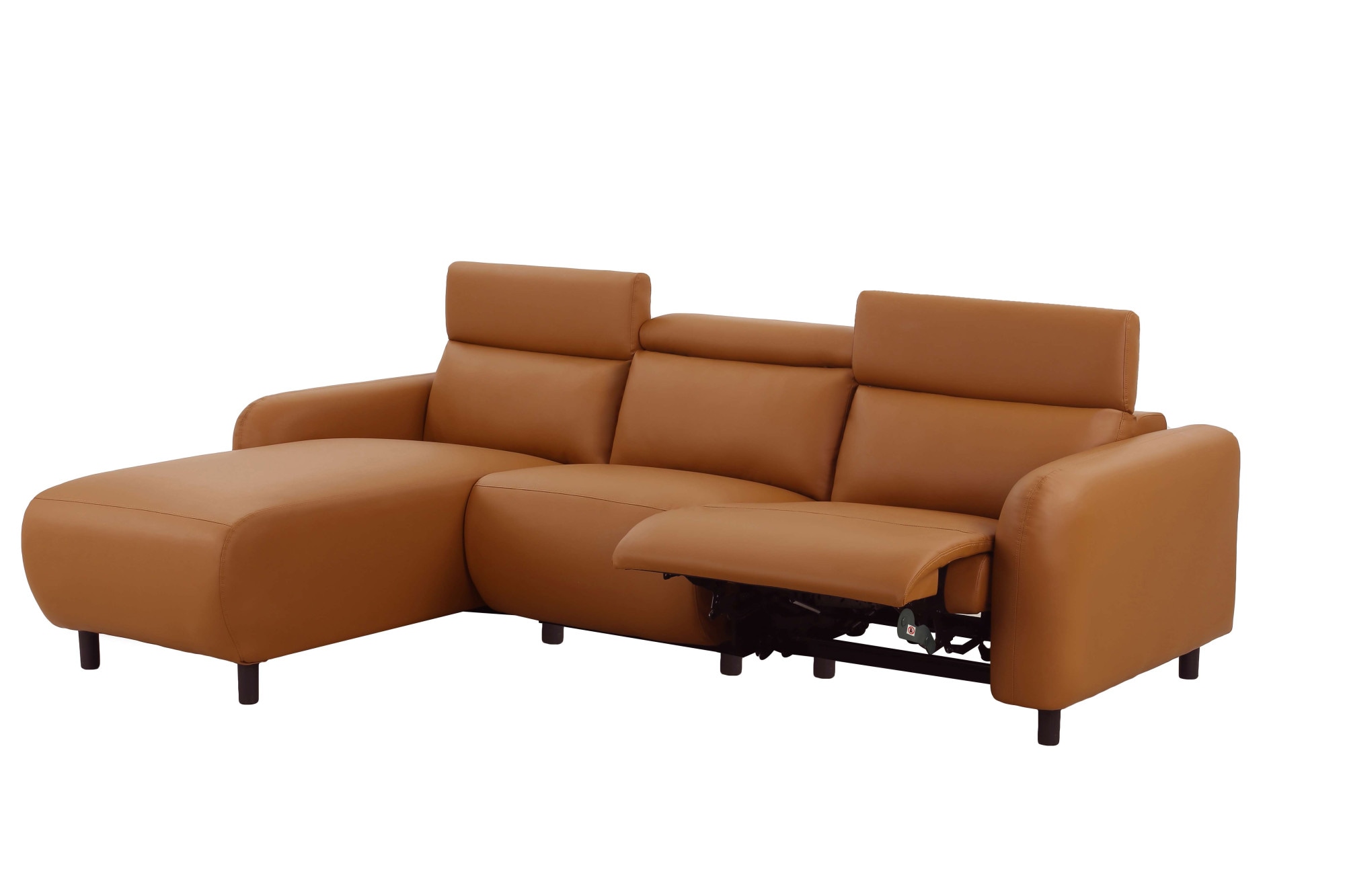 Home affaire Ecksofa »SKAANE Kunstleder, L-Form, 274 cm, manuelle u. elektrische Funktion,«, rundes Design, Kopfteilverstellung, Federkernpolsterung