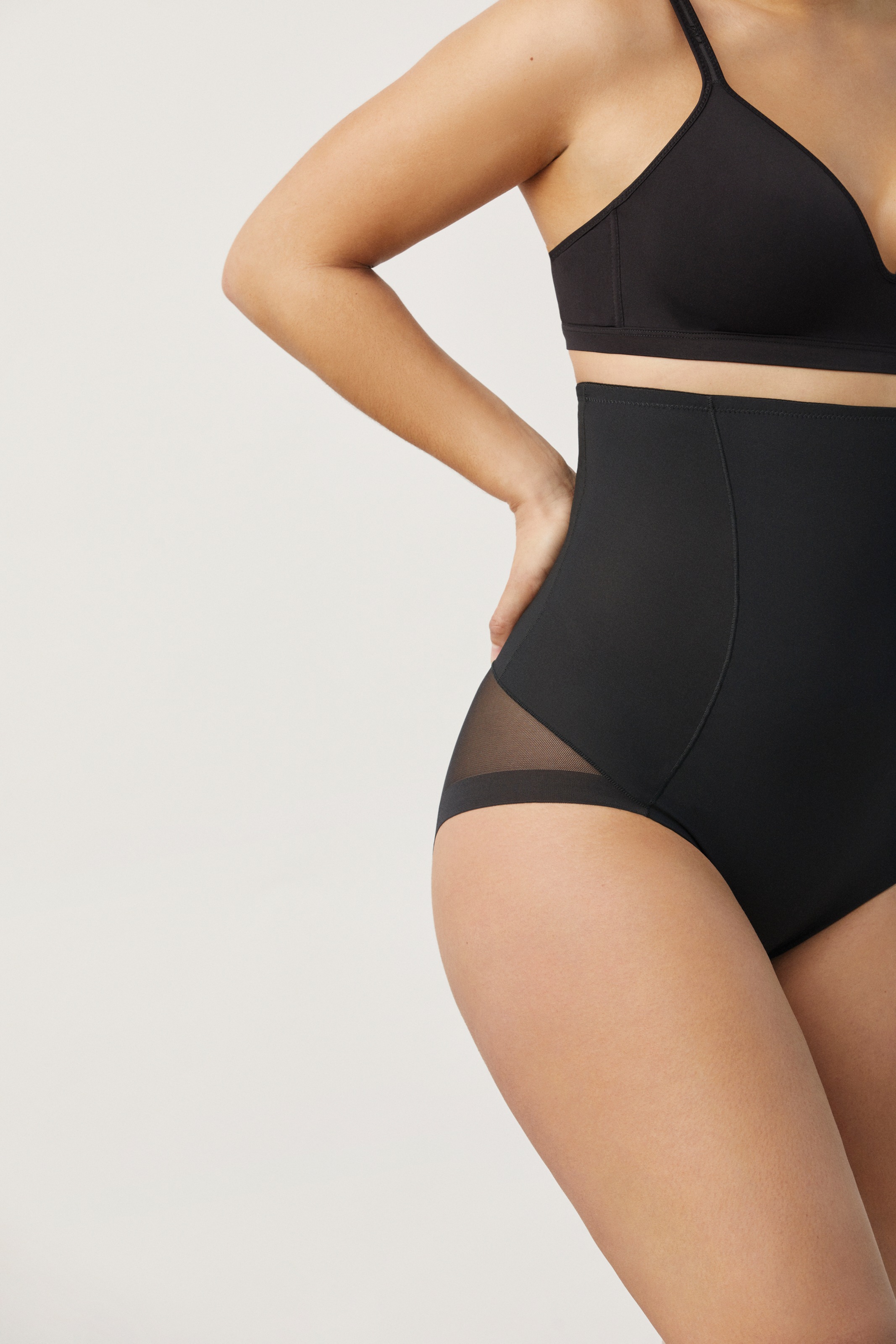 YSABEL MORA High-Waist-Panty 2er Pack,  hoch geschnitten, elastisch, starker Shape-Effekt, Tüll