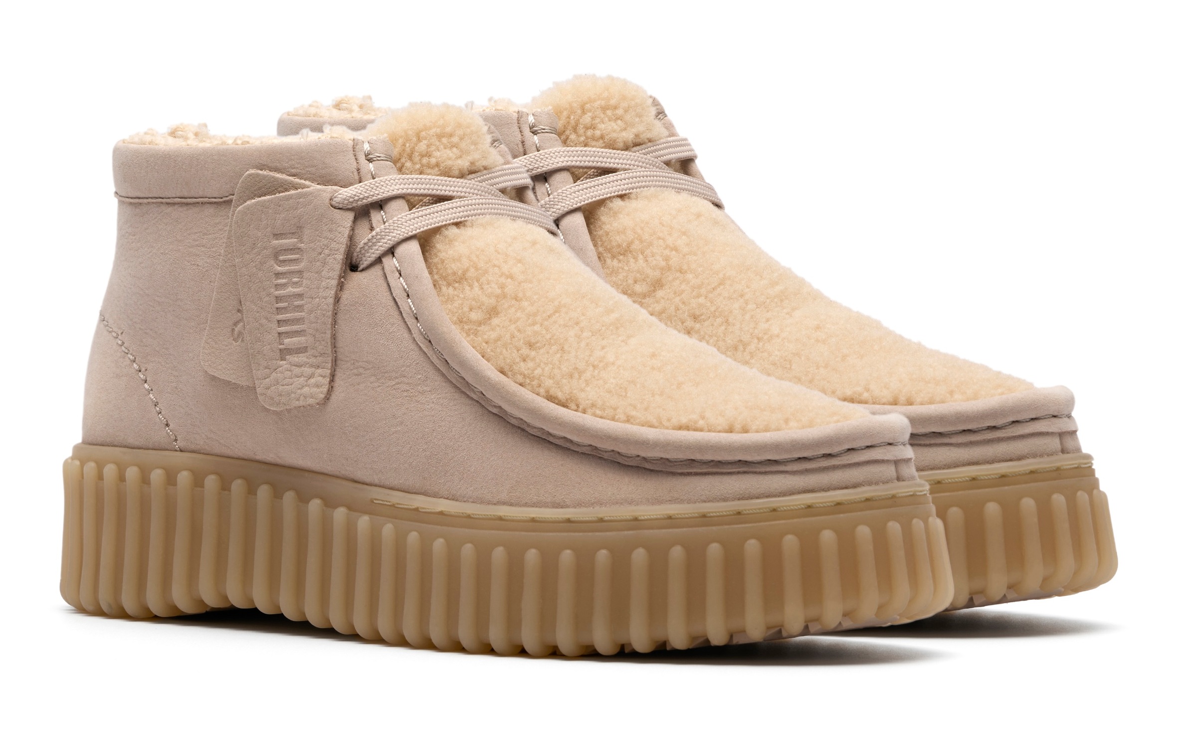 Clarks Damen Winterboots »Torhill Moss« Desert Boots in beige, Größe 37,5