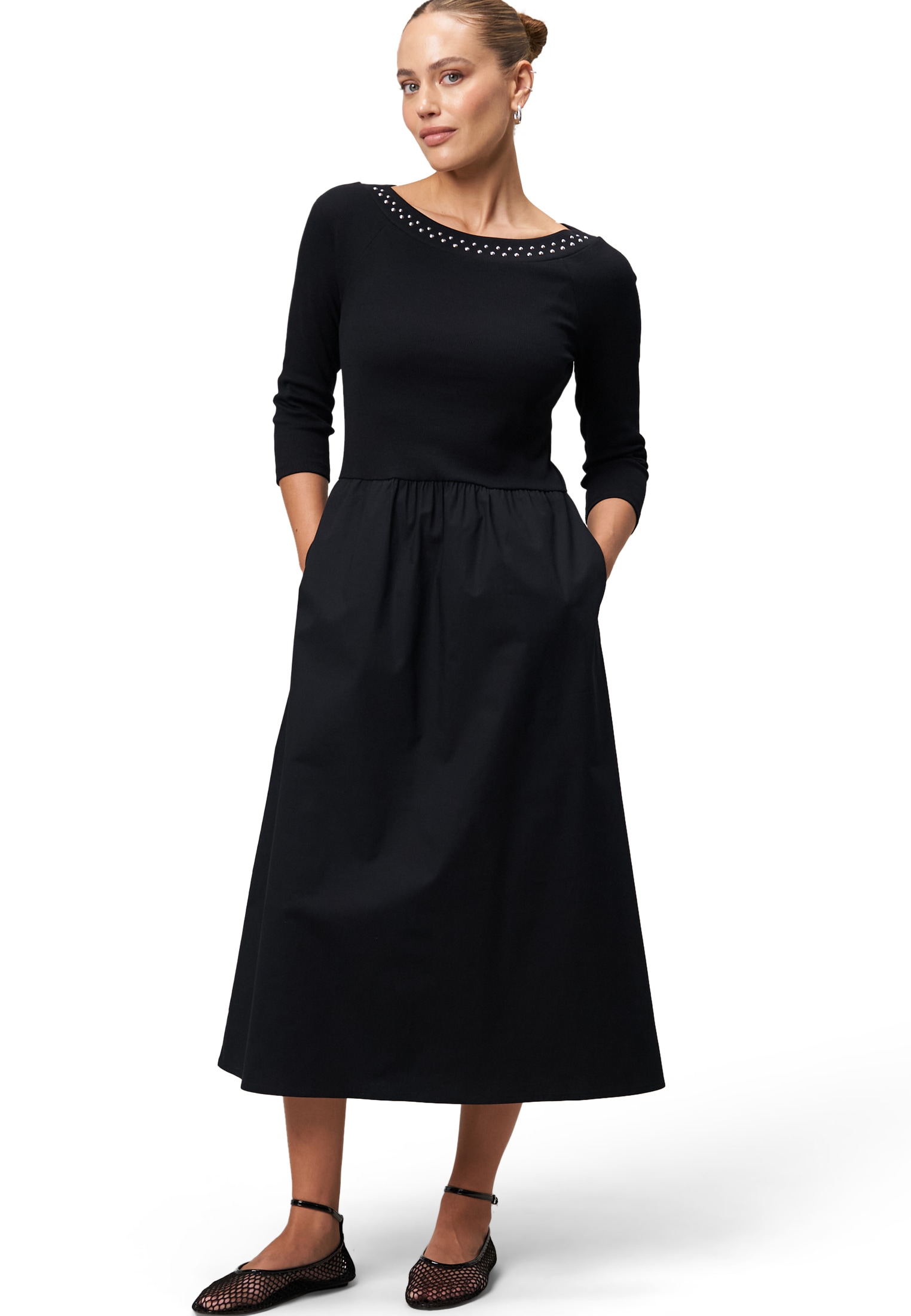 Zero Midikleid »Midikleid A-Linie mit Nieten«