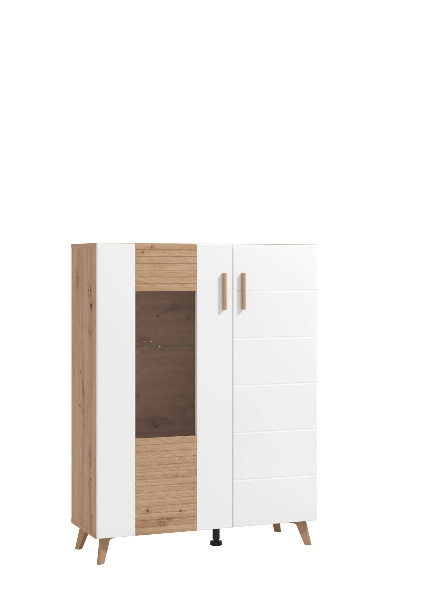 INOSIGN Wohnzimmer-Set »Bretagna Wohnwand, Mediawand, Anbauwand, TV-Wand, Breite 302 cm«, (Komplett-Set, 4 St.), Set besteht aus 2 Vitrinen, TV-Board und Wandregal, in Artisan Eiche