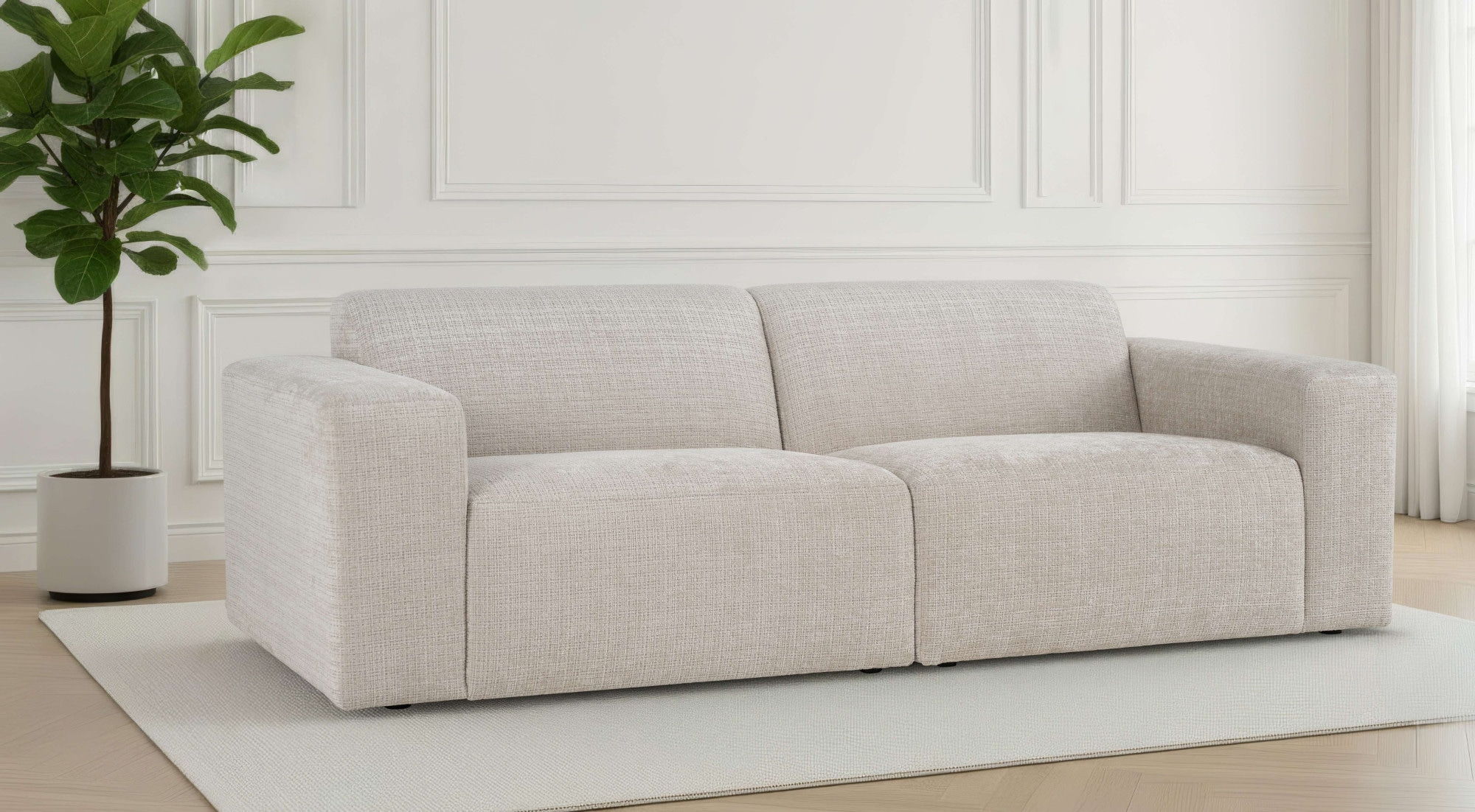OTTO home 3-Sitzer »Koa, 228 cm, Modulsofa in Cord, Chenille, Struktur, Webstoff« Designsofa, weicher Lounge-Sitzkomfort, Welleunterfederung, bodentief