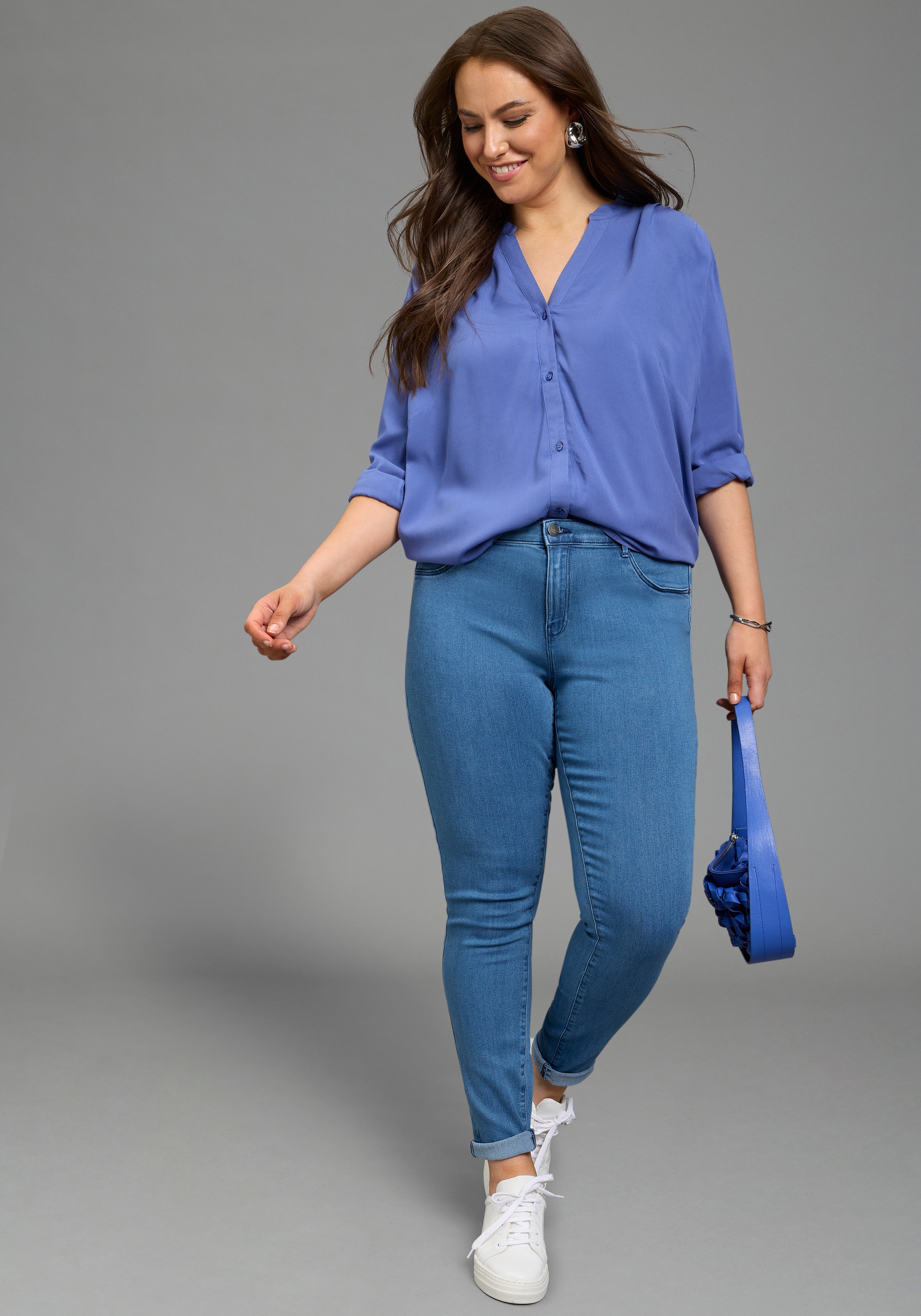 Laura Scott CURVE Longbluse »Große Größen« im Tunika Stil aus weicher Viskose